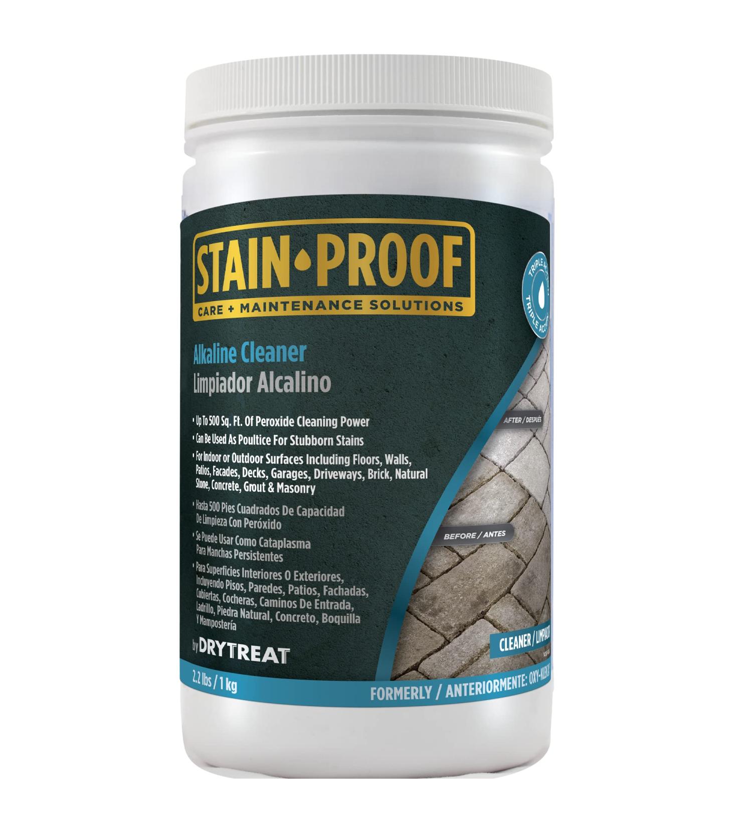 Dry-Treat Stain Proof Alkaline Cleaner - 2.2 lb | Triple-Action Formula for Tough Stains | Stone, Grout, Brick, Floors, Patio & More - Buy Online on GoSupps.com