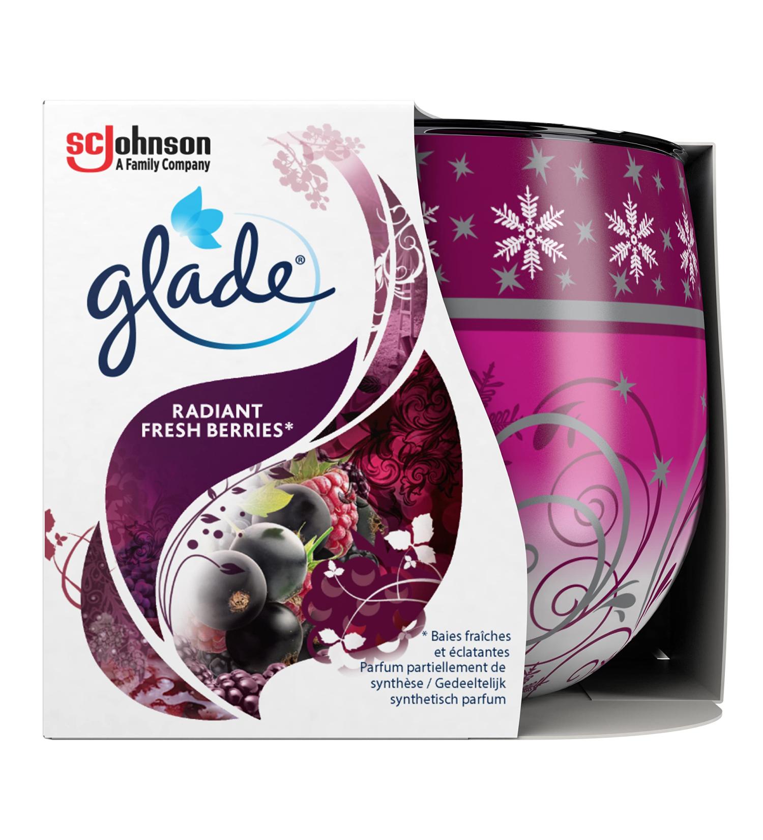 Buy Glade Scented Candle Pack of 6 - Radiant Fresh Berries with Essential Oils - International Shipping Available - Buy Online on GoSupps.com
