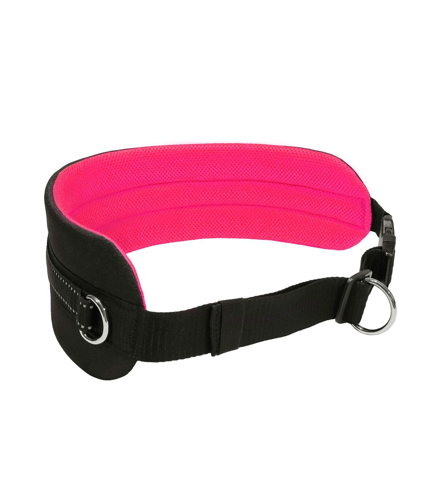 LASALINE Canicross Belly Belt - Comfortable Dog Leash Trekking Belt in Black & Neon Pink | Ideal for Outdoor Adventures - Buy Online on GoSupps.com