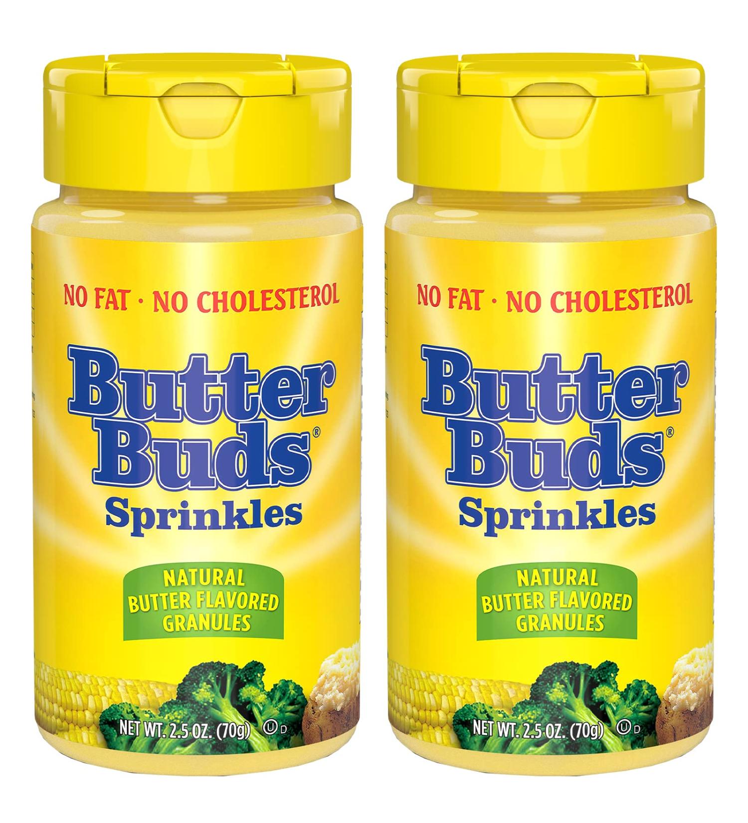 Natural Butter Buds Sprinkles - Gluten-Free Butter Flavor Granules - Lightly Salted Fat-Free Substitute 2.5oz (Pack of 2) - Buy Online on GoSupps.com