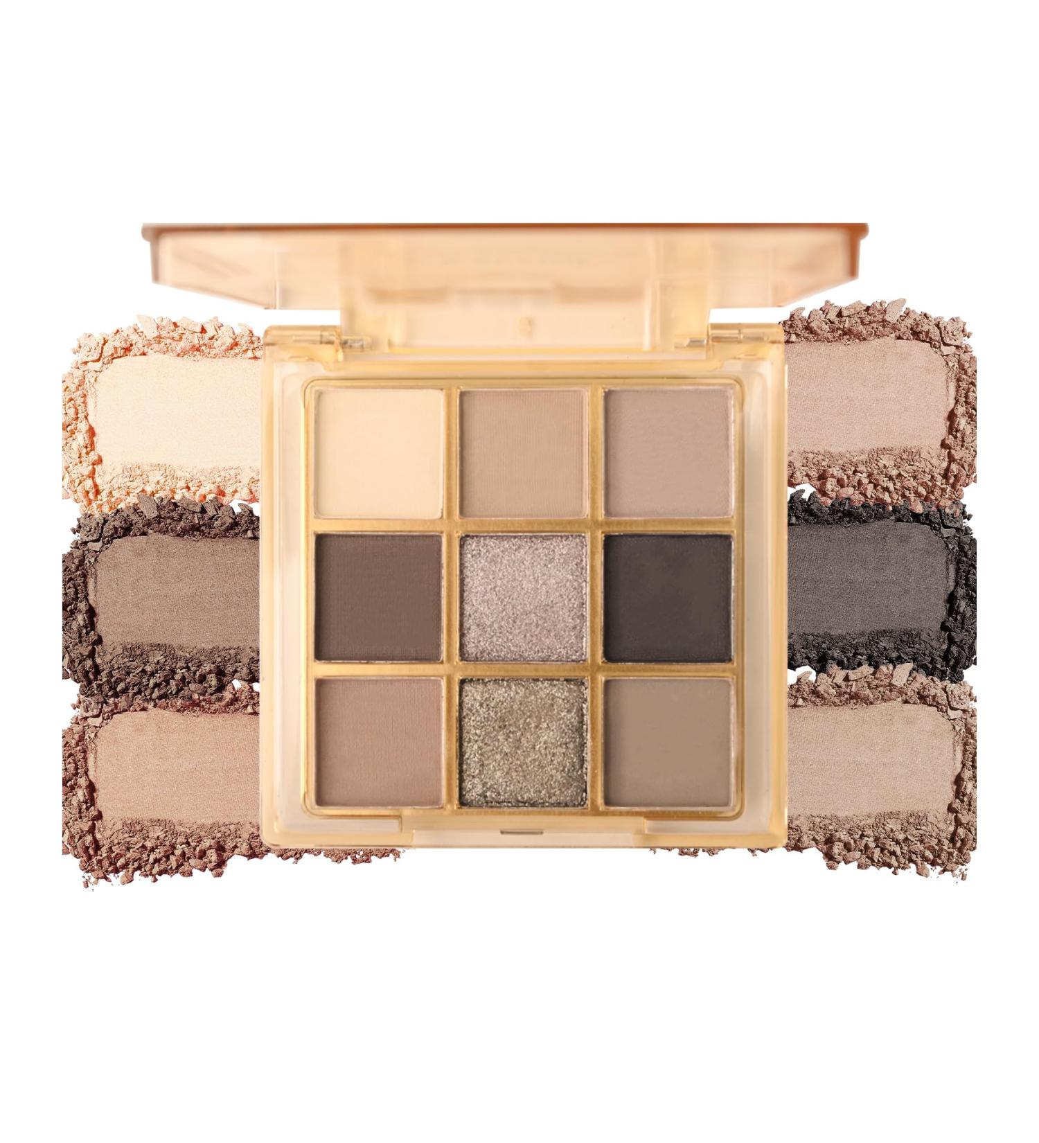 Lestpola Eyeshadow Palette 9 Colors Versatile Fine Powder Glitter Matte Eyeshadow Palette Natural Finish Long Lasting Water Resistant Highly Pigmented Eye Makeup Palette for Women 04 - Buy Online on GoSupps.com