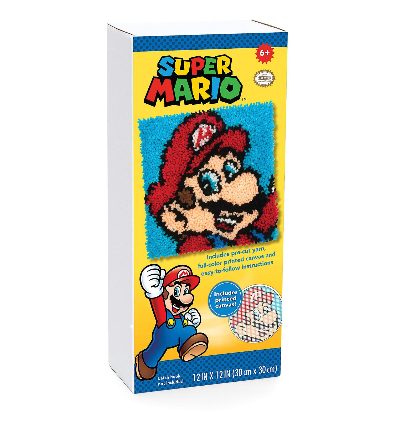 Nintendo Super Mario Brothers Latch Hook Kit for Beginners - 12 x 12 Multicolor - Buy Online on GoSupps.com