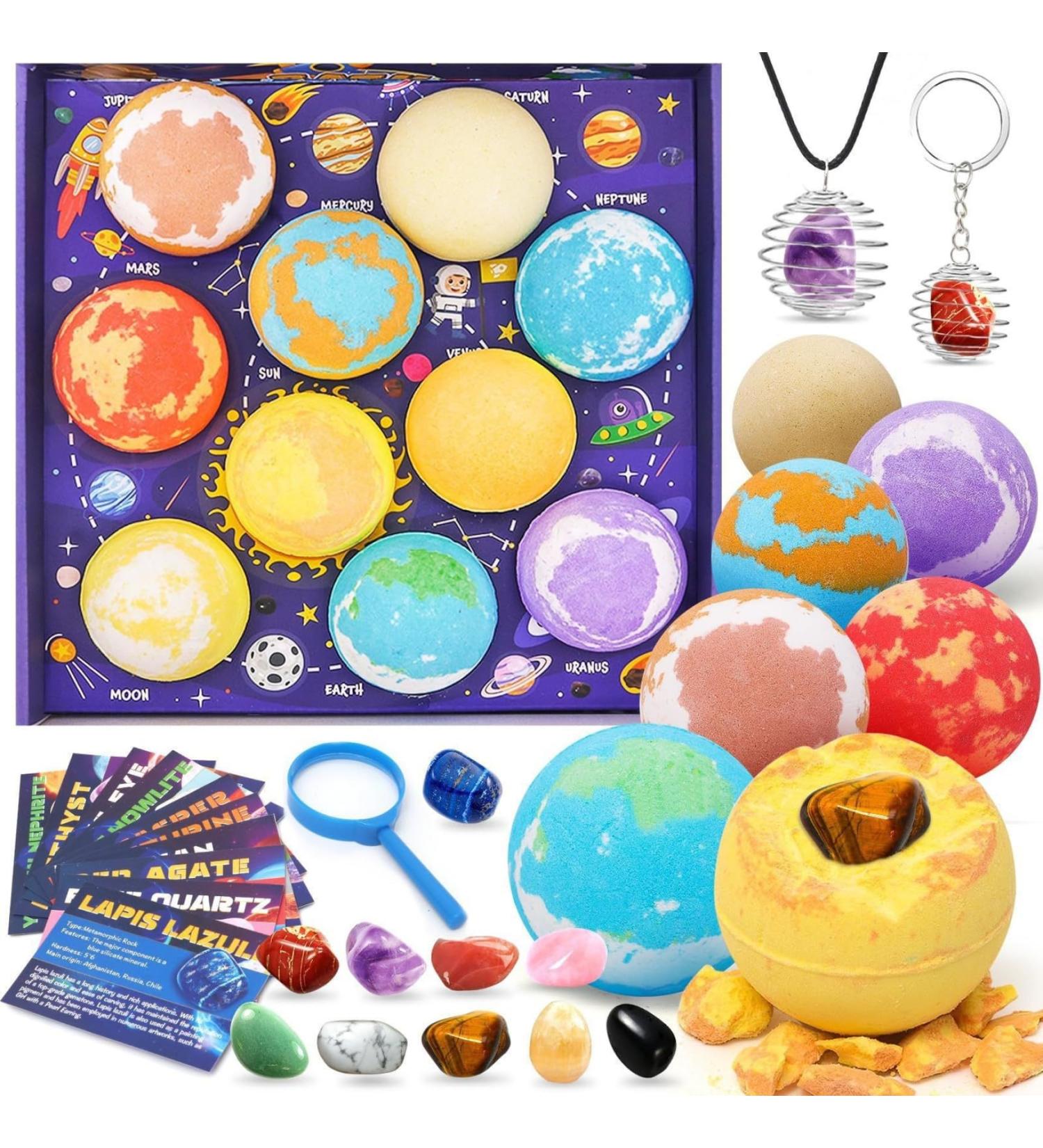 Bombes de bain avec jouets l'int rieur 10 pi ces/ensemble 60 g espace bombes de douche ingr dients naturels boules bain plan te avec jouet cach l'int rieur pour gar ons et filles - Buy Online on GoSupps.com