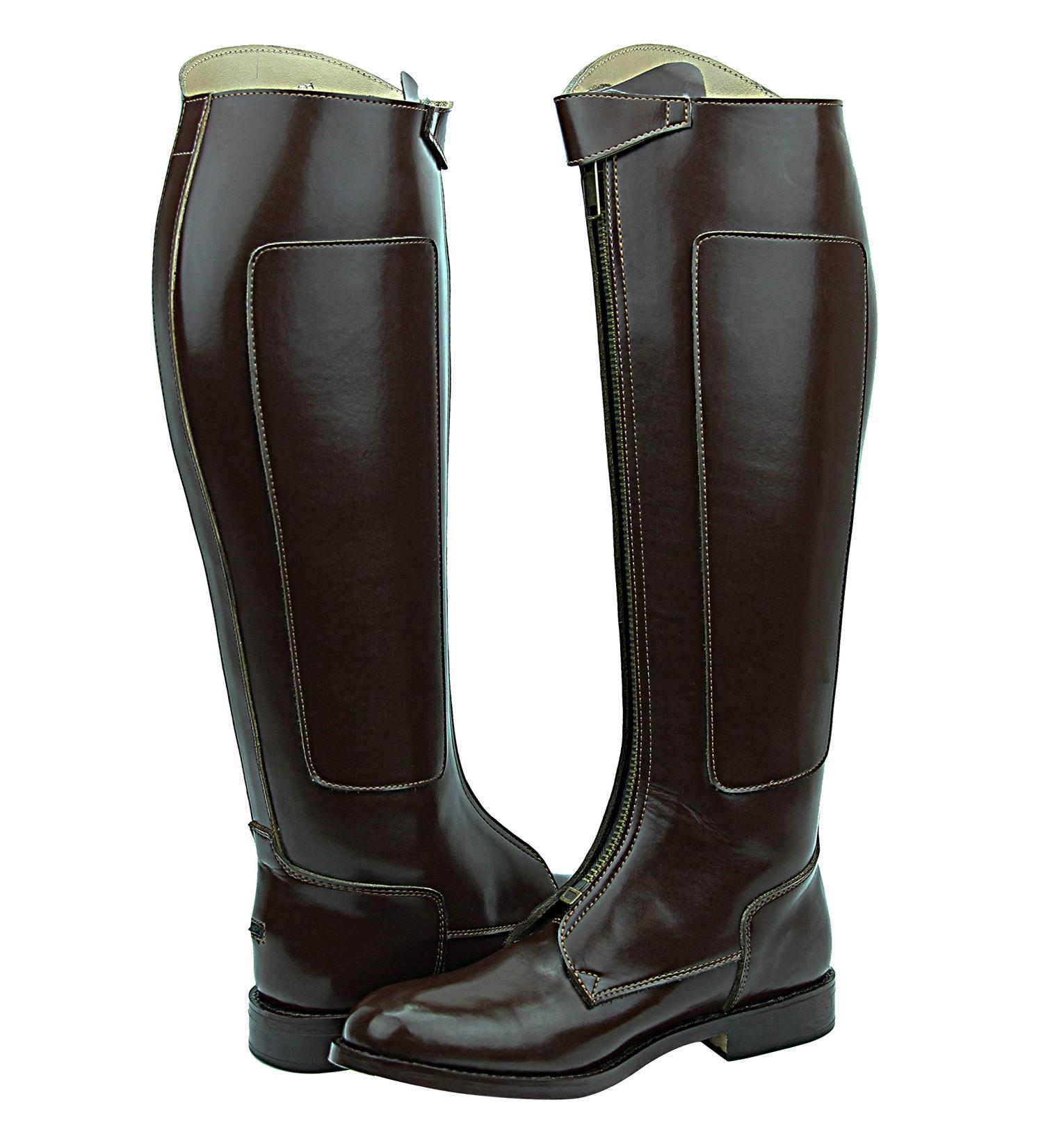 Hispar Men's Invader-1 Knee High Leather Equestrian Polo Boots - Brown, Regular Calf, Size 11 - Buy Online on GoSupps.com