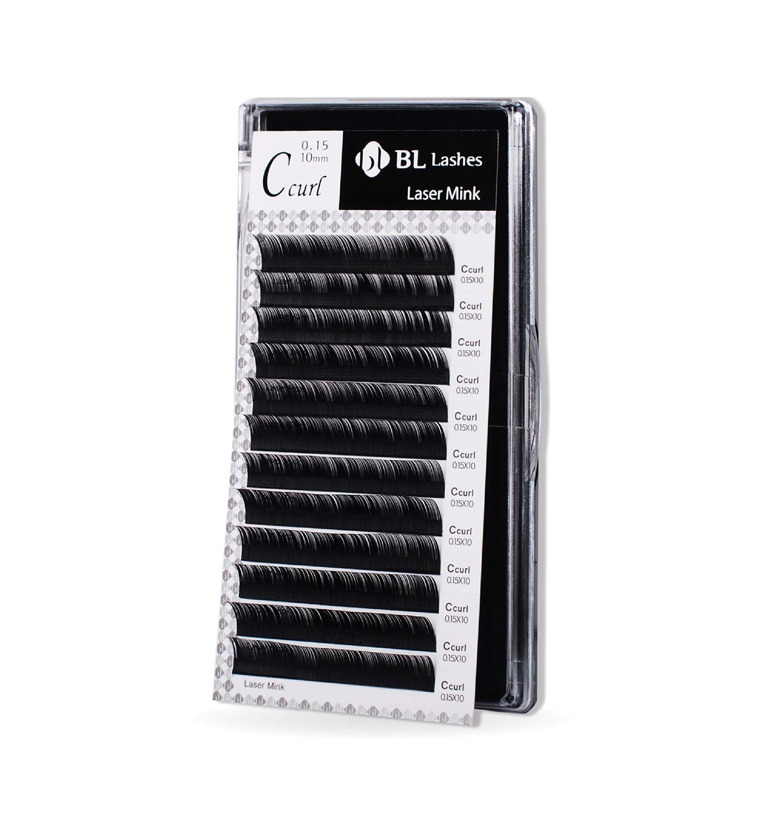 BL Lashes Eyelash Extensions - Laser Mink Classic Synthetic Lashes 0.15 Thickness D Curl 11mm | Long-Lasting Natural Semi-Permanent Eyelash Extension Supplies - Buy Online on GoSupps.com
