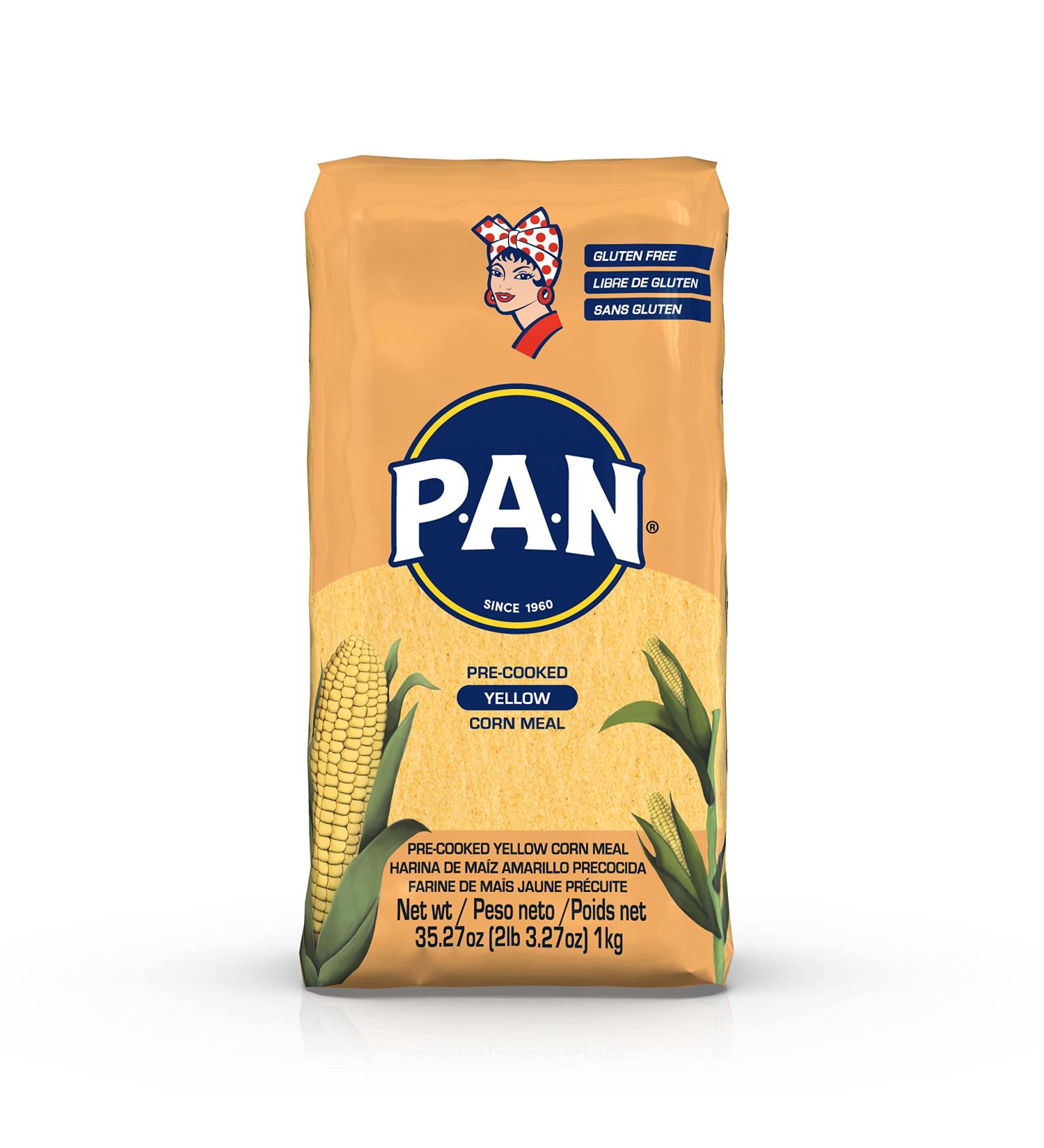P.A.N. Yellow Corn Meal: Pre-cooked Gluten Free & Kosher Flour for Arepas - 2.2 lb Pack - Buy Online on GoSupps.com