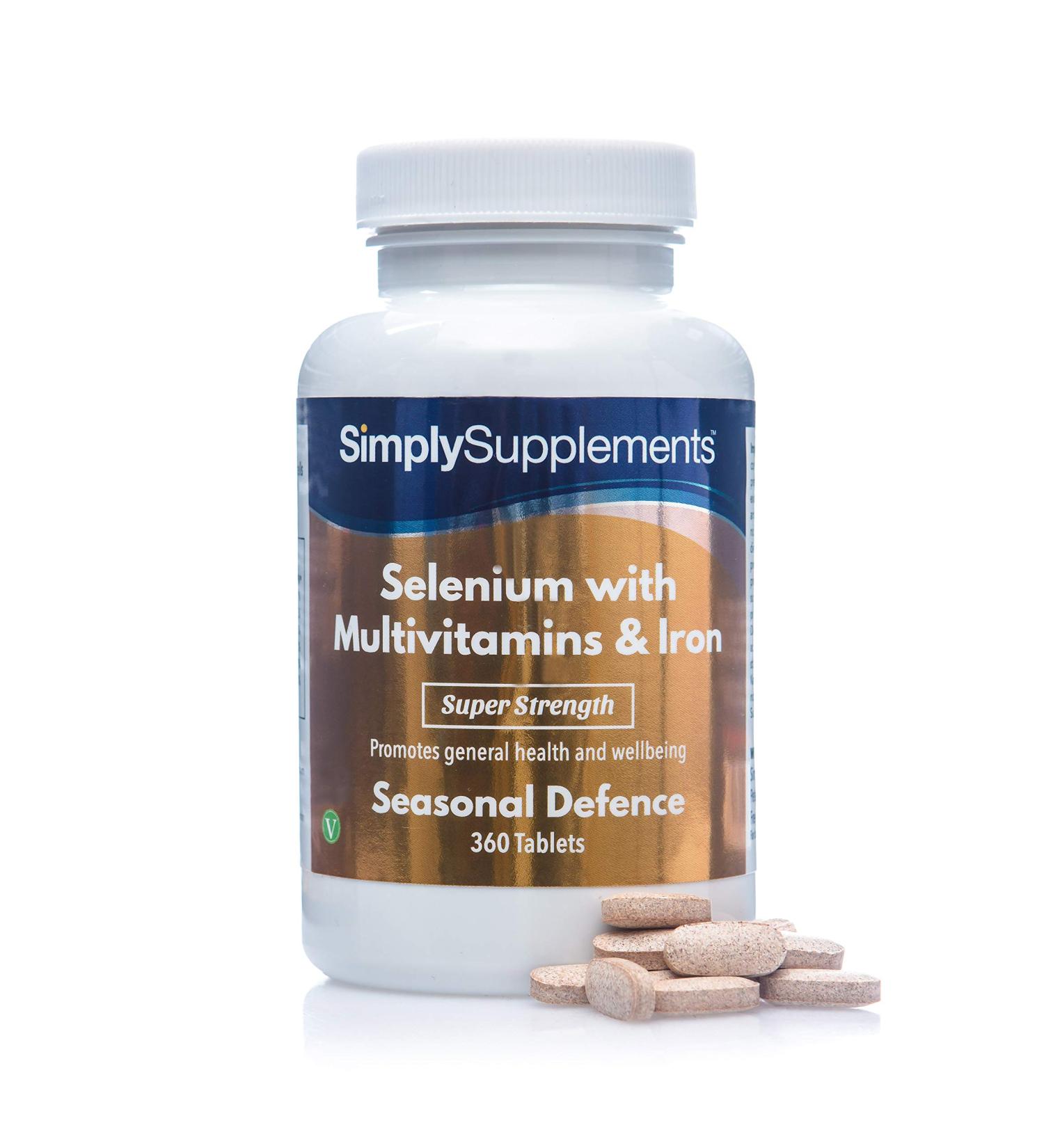 Selenium 220mcg with Multivitamins & Iron | 360 Tablets | Vegetarian Friendly | Immune System Support | Made in UK - Buy Online on GoSupps.com