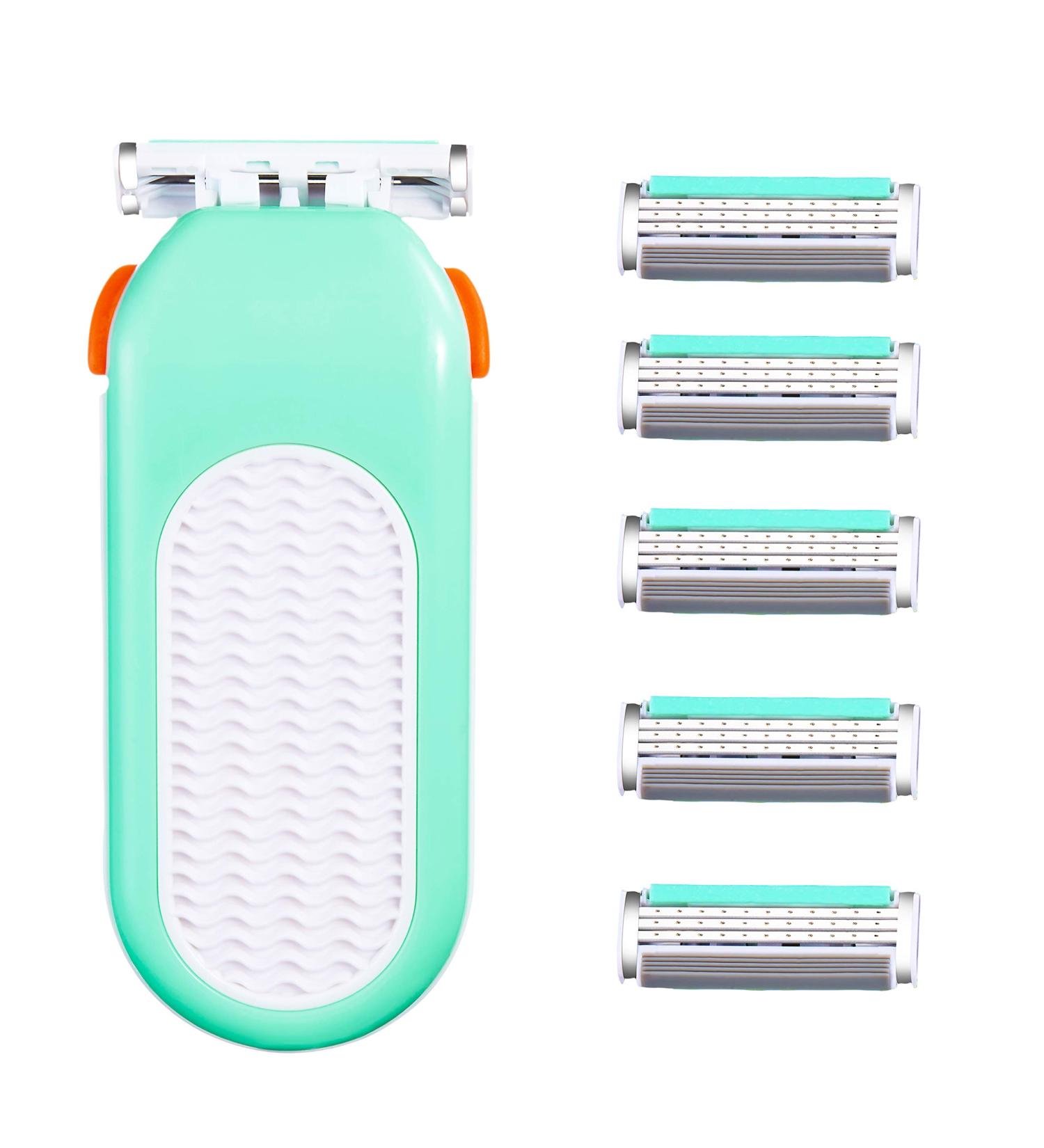 Domon Dolly Women's Razor 6 Refills with 3 Blades - Face, Legs, Bikini - Comfort Glid - Green - Buy Online on GoSupps.com