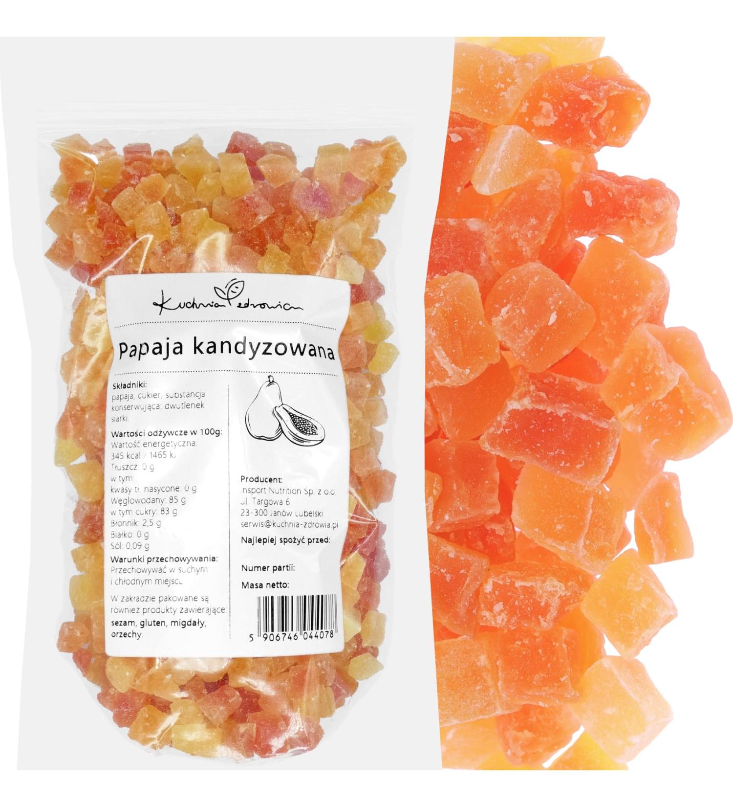 Papaye Confite en D s 500g Saveur Exotique Douce Parfaite pour P tisseries Muesli et Encas Gourmand | Qualit Sup rieure | KUCHNIA ZDROWIA - Buy Online on GoSupps.com