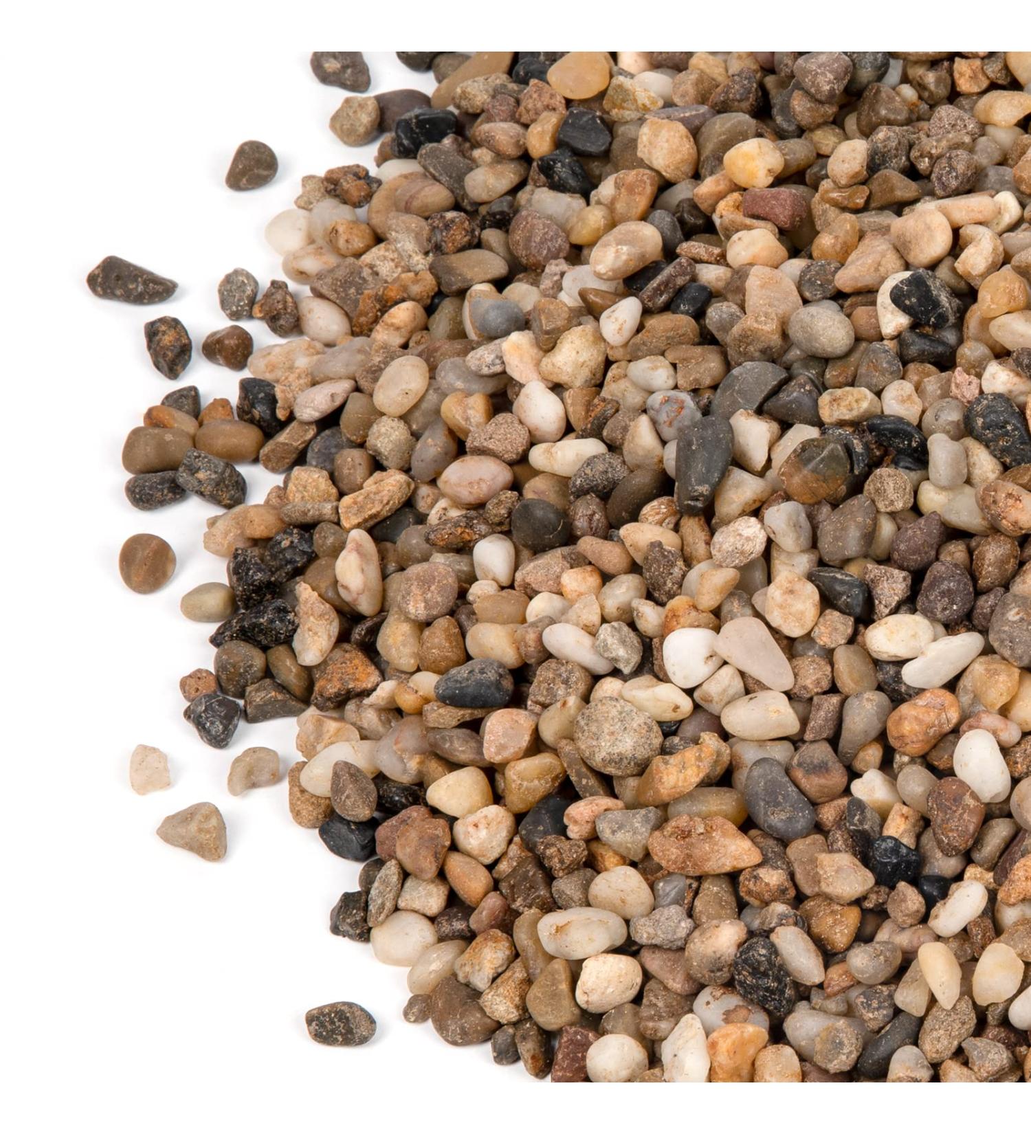 2.5lb Mixed Color Decorative Rocks for Plants - Natural Pea Gravel for Succulents, Vases, Fish Tanks - Matte Texture, 1/5 Inch - Buy Online on GoSupps.com