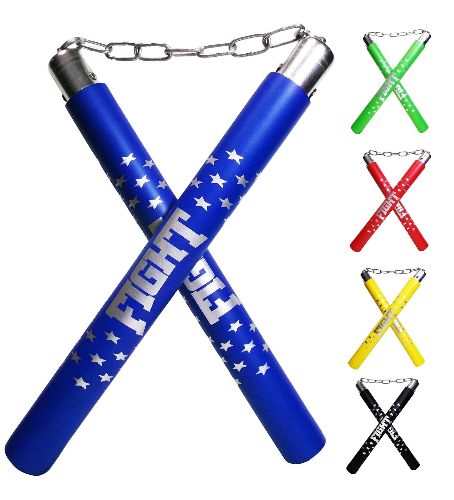 Rubber Nunchucks Martial Arts Training Nunchakus for Kids & Adults - Blue - Buy Online on GoSupps.com