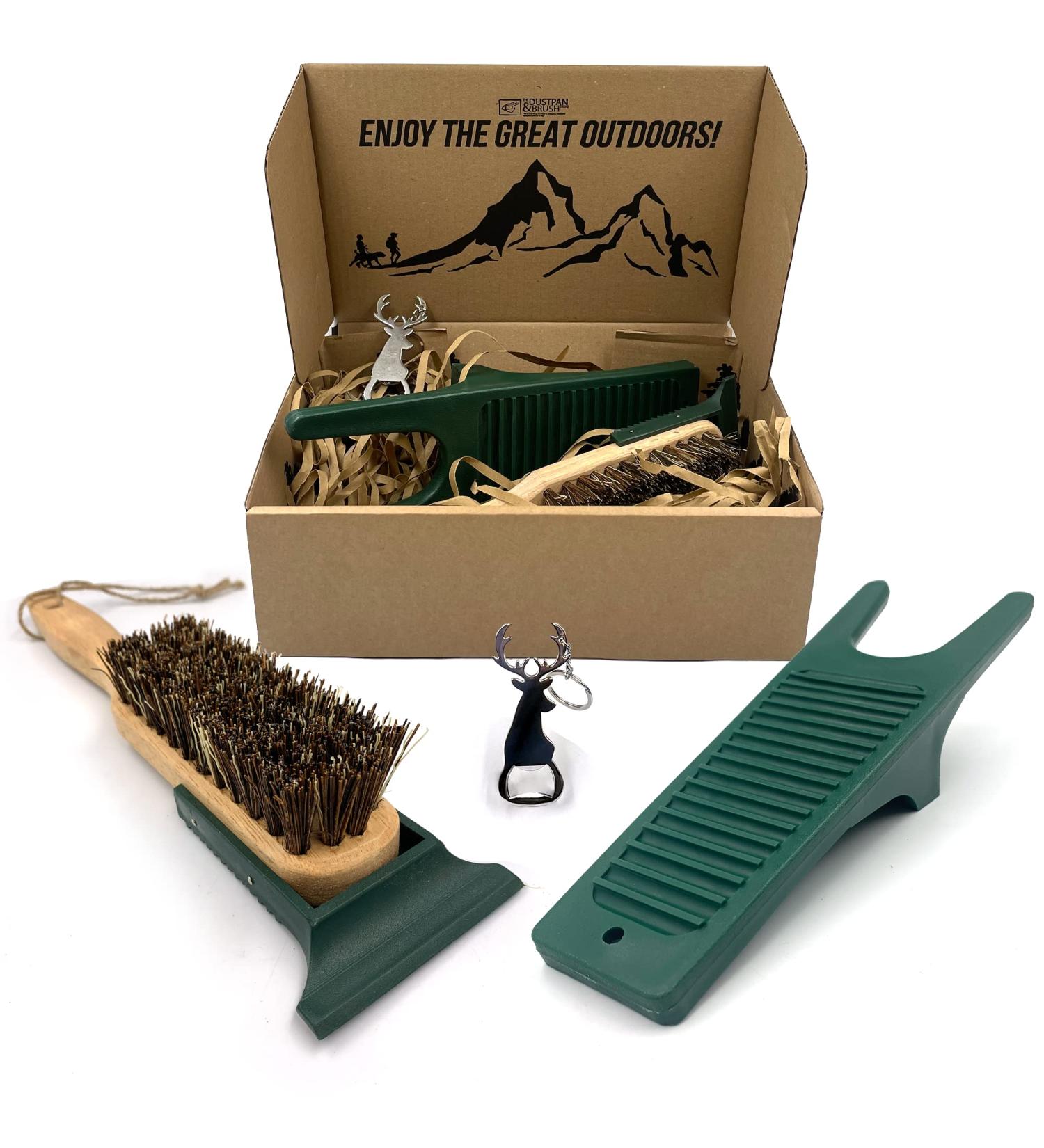 Boot Jack and Brush Mud Remover Set - Ideal Gift for Cleaning Wellingtons & Hiking Boots - Buy Online on GoSupps.com