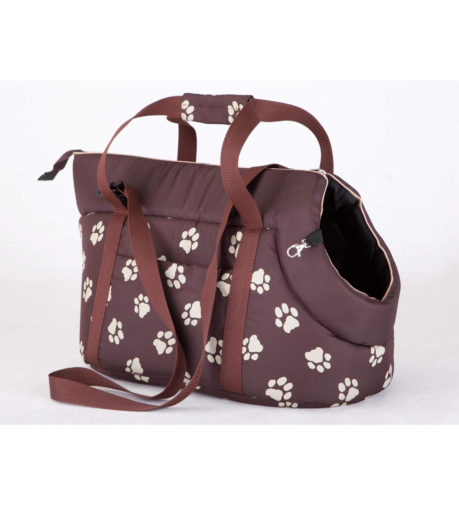 Buy Pillowprim Dog Carrying Bag for Small & Medium Dogs - Brown with Paws - Size L - 34.90 | Perfect for Walking Your Puppy or Cat - Buy Online on GoSupps.com