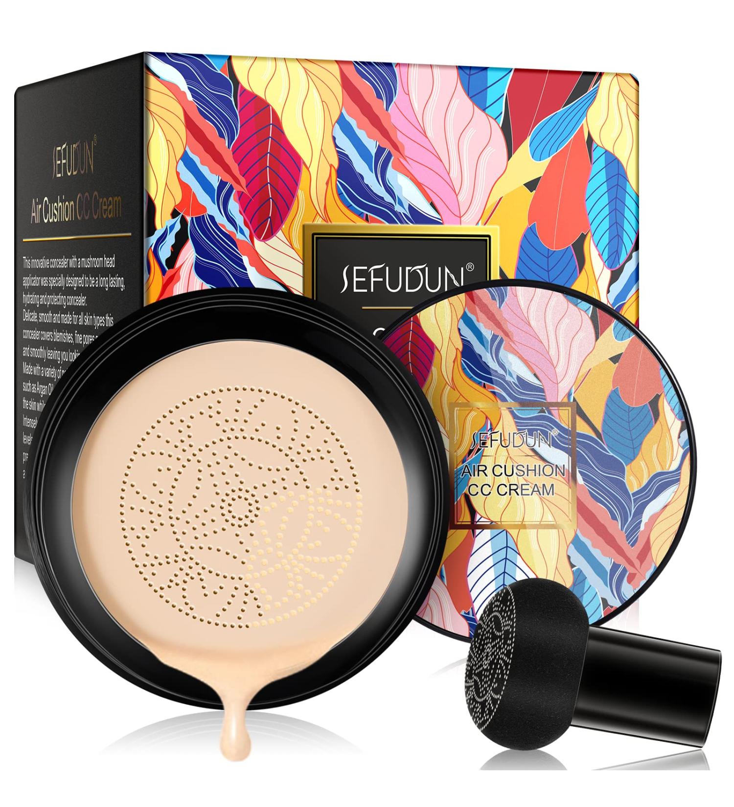 Mushroom Head Air Cushion CC Cream - Moisturizing Concealer Makeup for All Skin Types - Buy Online on GoSupps.com