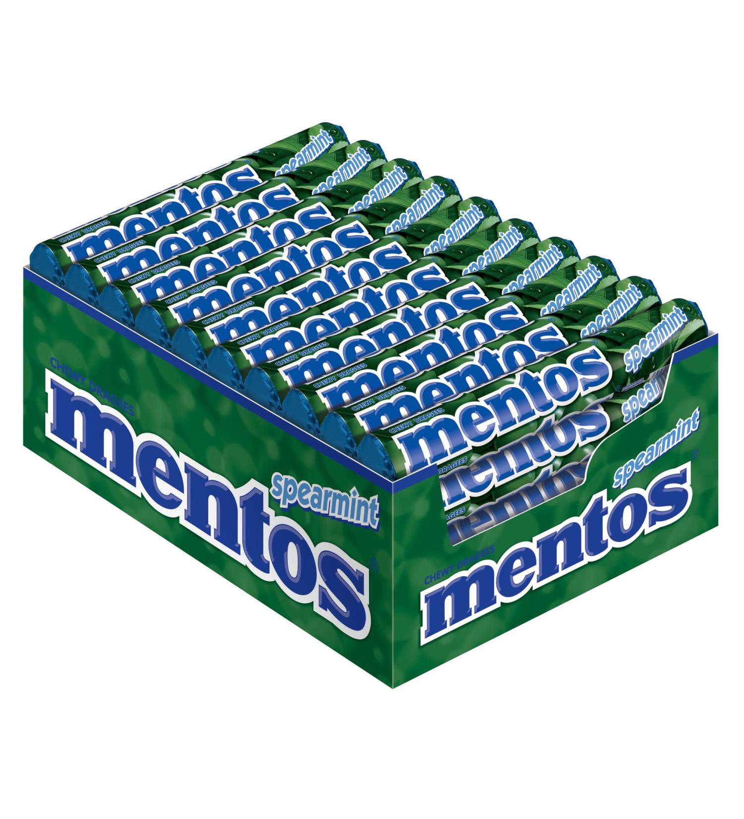 Mentos Sweets Chews Rolls Mints 40 x 38 g (Spearmint)