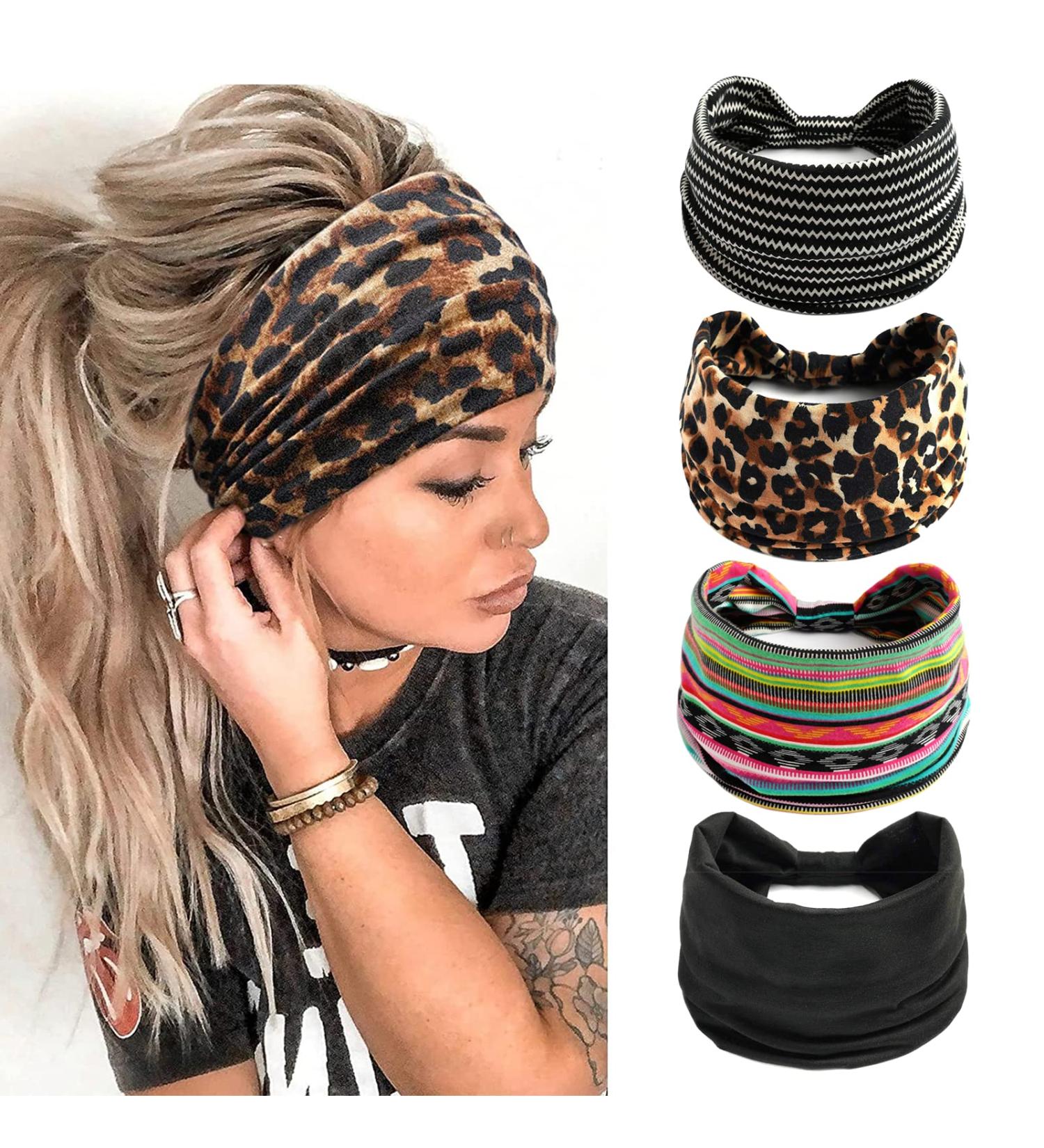 Kavya Wide Headbands for Women - Soft Elastic Hair Bands for Yoga and Fashion- Set of 1 - Buy Online on GoSupps.com