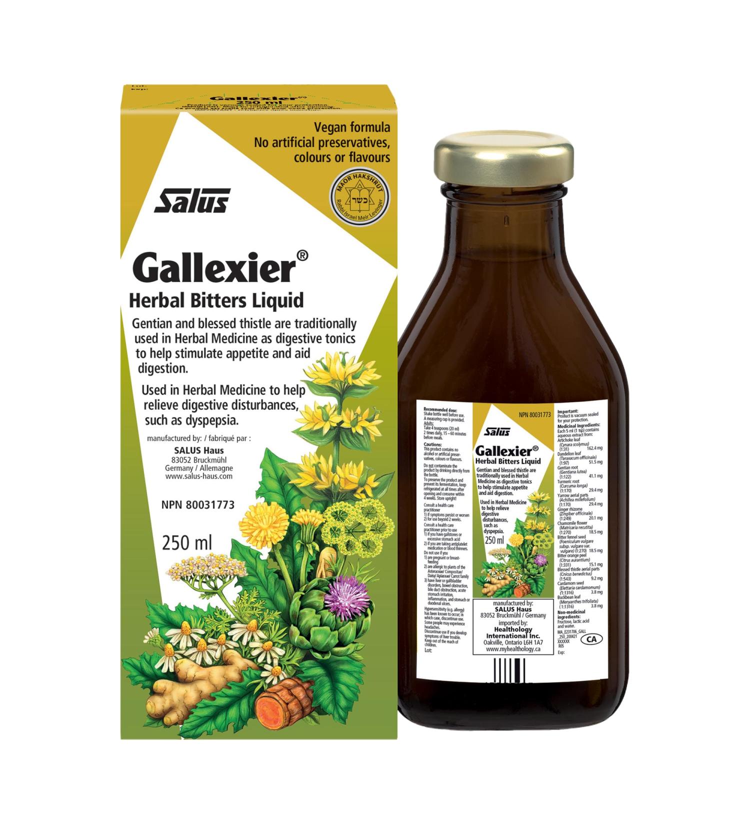 Gallexier Digestive Bitters | Natural Herbal Supplements for Liver Detox and Cleanse | Fast-Acting Relief for Gas Bloating and Heartburn | For Men and Women