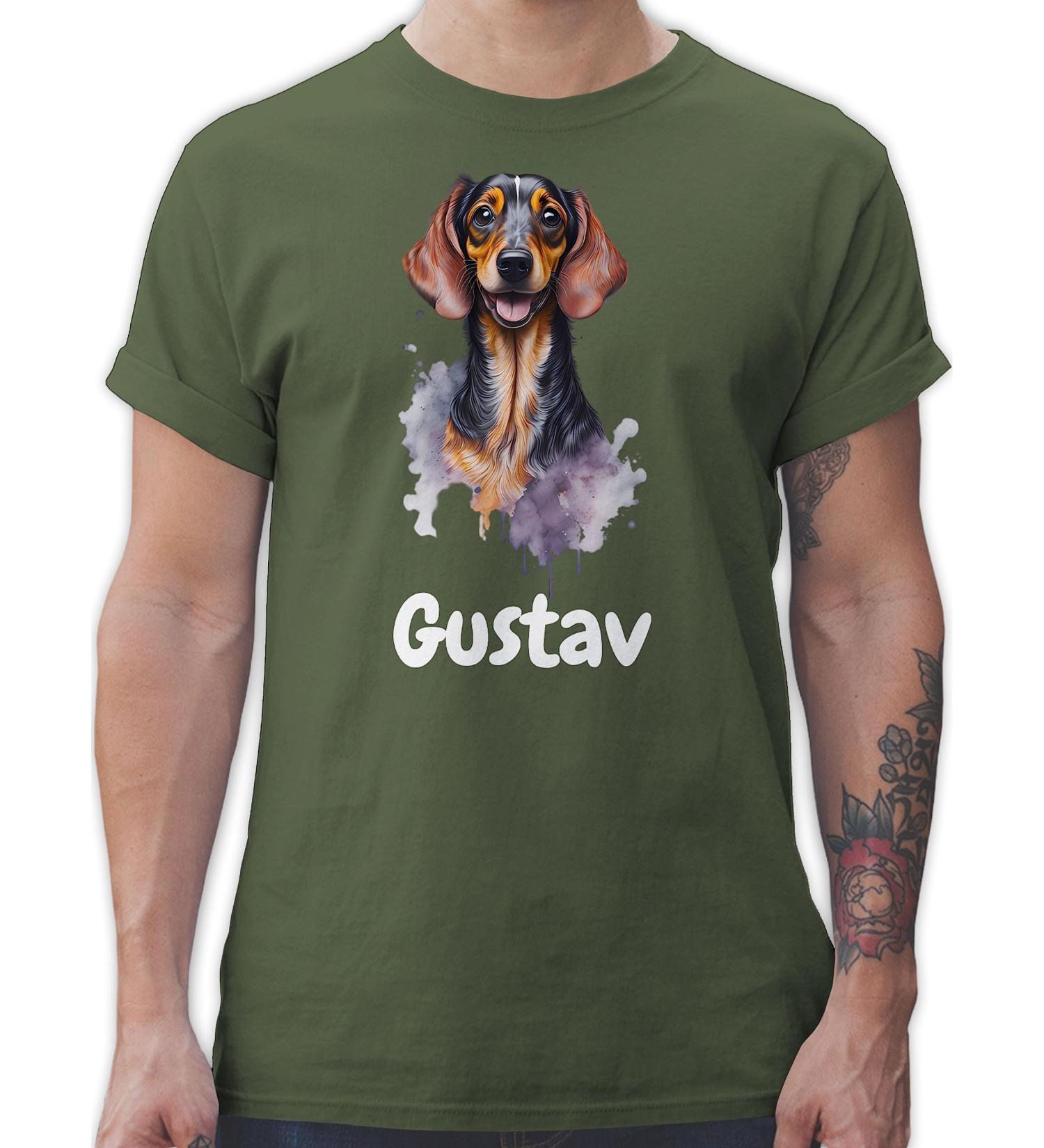 Personalized Dachshund T-Shirt for Men - Custom Name Gift by Shirtracer - Perfect for Dog Owners - Army Green L - Buy Online on GoSupps.com