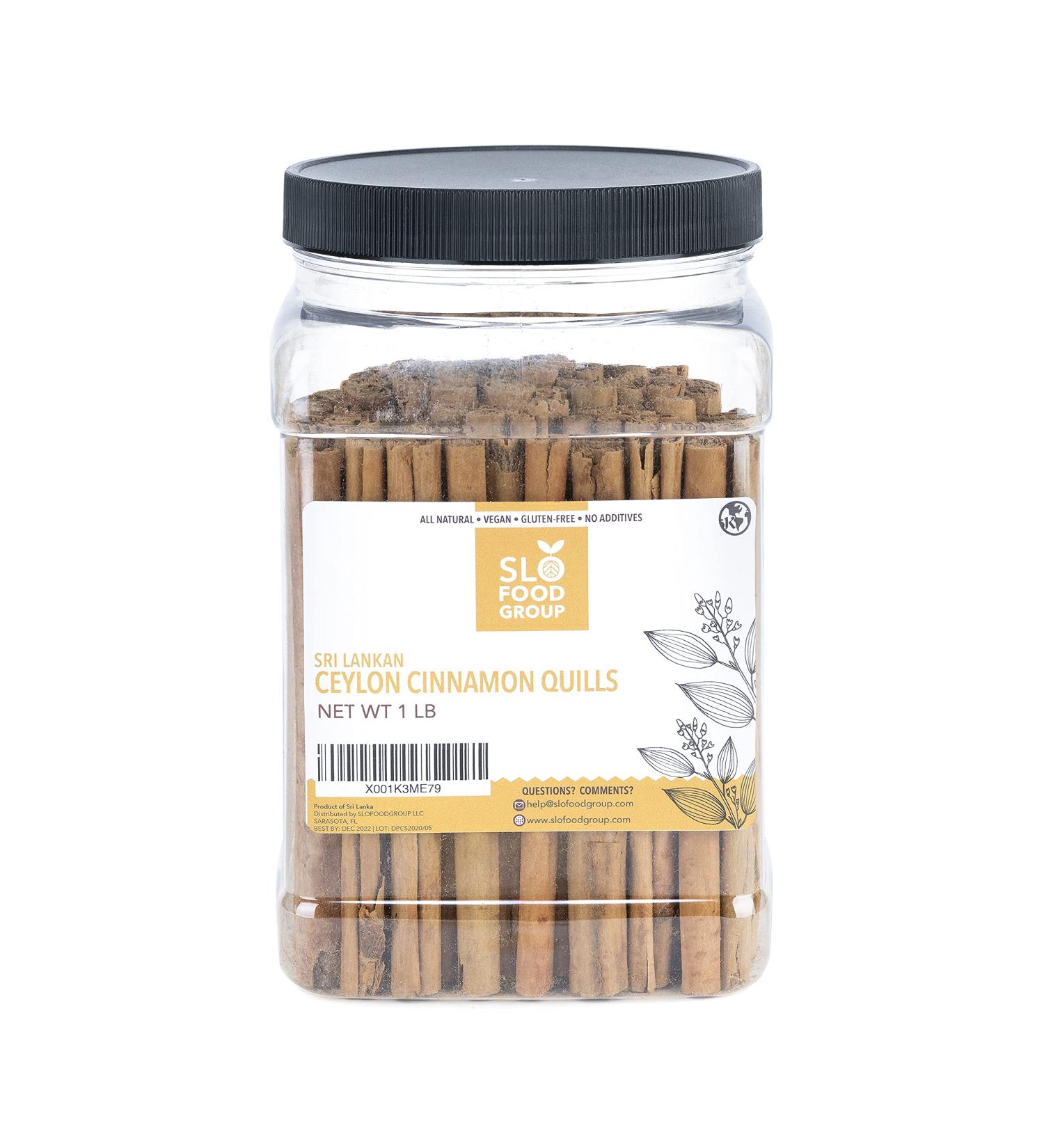 Slofoodgroup Ceylon Cinnamon Sticks 1lb - Pure 5 Cinnamon Quills from Sri Lanka - Cinnamomum Verum - 1lb Pack - Buy Online on GoSupps.com