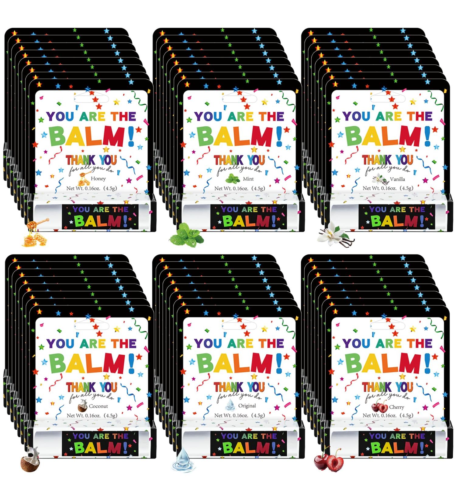 48 Pcs Chrismas Employee Appreciation Lip Balms Bulk Staff Appreciation Gifts Thank You Team End of Year Gifts You Are The Balm Bulk for Coworkers Teacher Worker Leaving Farewell Party Favor - Buy Online on GoSupps.com