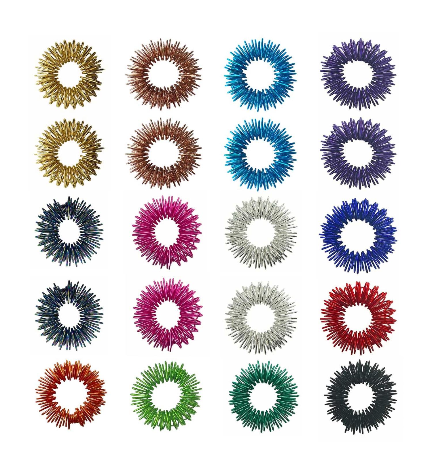 Khiry 20-Part Cordless Rings Set | Finger Massage & Acupressure Rings for Stress Relief & Blood Circulation - Buy Online on GoSupps.com