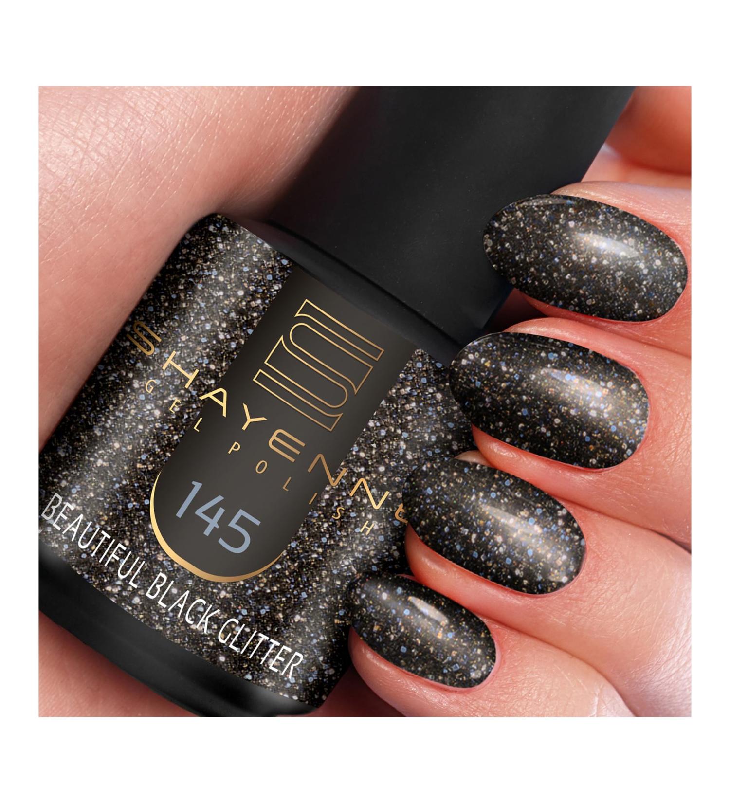 SHAYENNE Made in Germany Shellac Gel Nail Polish 15 ml for UV LED Lamp | 145 Beautiful Black | Gel Nail Polish for UV Nail Lamp | LED Nail Polish Gel Polish Nail Gel - Buy Online on GoSupps.com