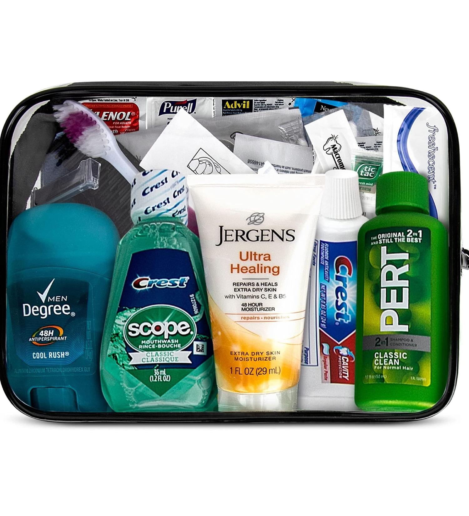 Premium Toiletry Travel Kit - 20 Piece Set for Quality Personal Care | TSA Approved Hygiene Essentials Bag for Unisex Travelers - Buy Online on GoSupps.com