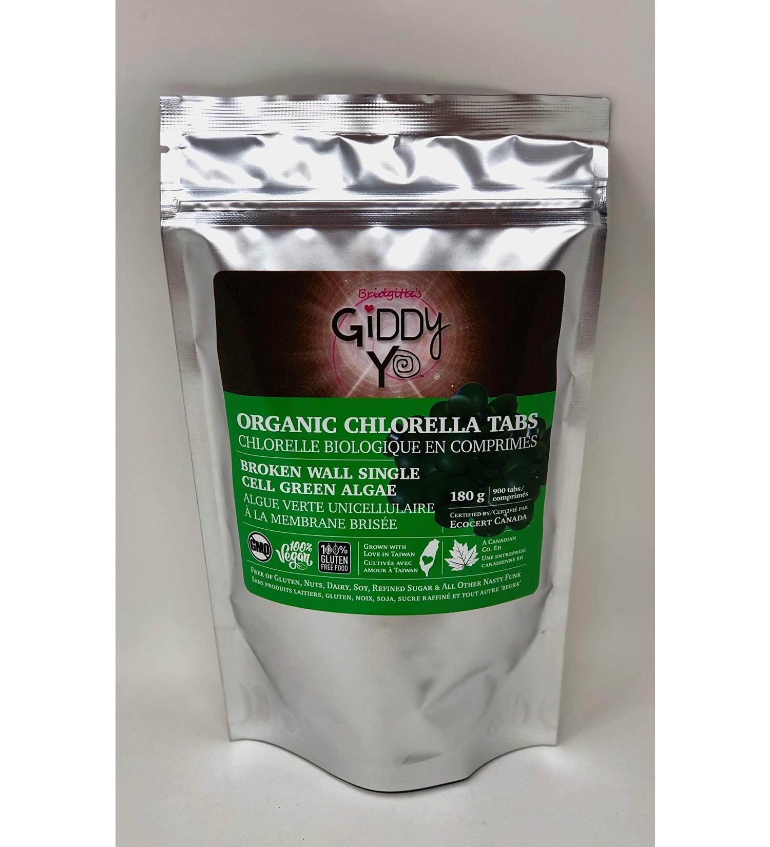 Giddy Yoyo Raw Organic Chlorella Tabs 180g (900 tabs) - Buy Online on GoSupps.com