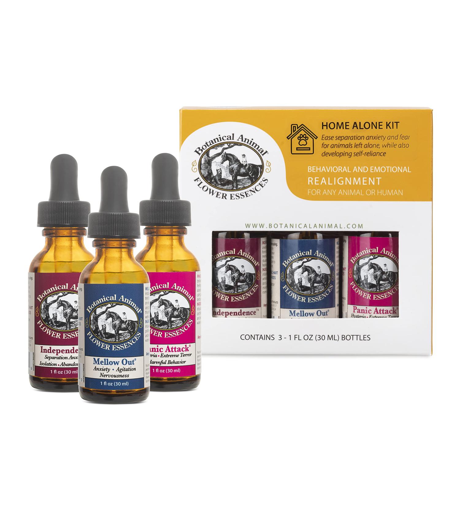 Botanical Animal Safe Natural Flower Essence Combination - Home Alone Comfort, Calm, & Security for Disruptive Or Destructive Pets - Non-Mood Altering, Hemp-Free, Non Allergenic - 1 oz (30 ml) - Buy Online on GoSupps.com