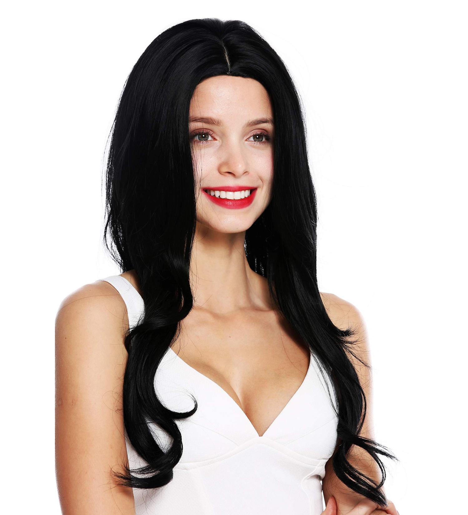 WIG ME UP LC128-1 Long Wavy Black Ladies Wig - Stylish Middle Parting for a Natural Look - Buy Online on GoSupps.com