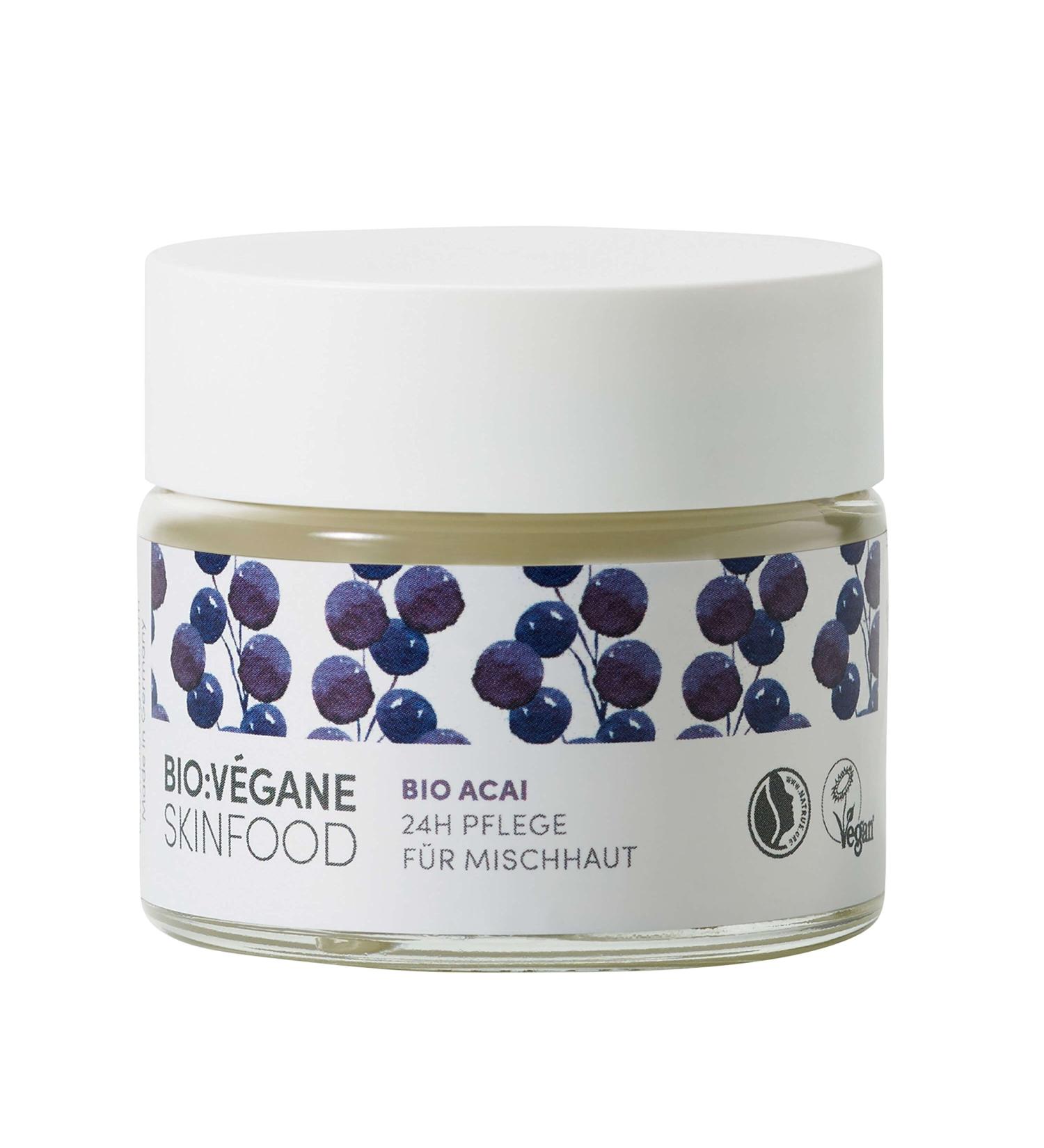 BIO:VEGANE SKINFOOD Organic Acai 24 Hour Care for Combination Skin - 1.8 oz (50 ml) | Natural Vegan Skincare - Buy Online on GoSupps.com
