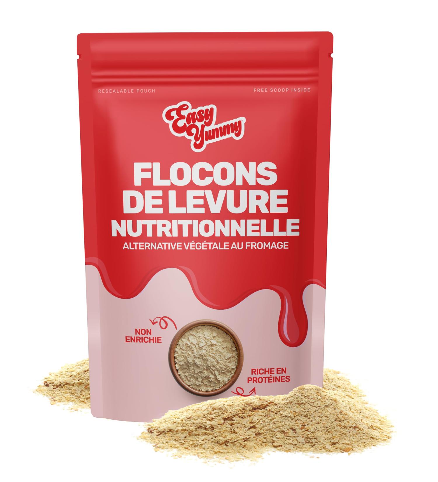 EASY YUMMY Flocons Nooch (300 g) levure nutritionnelle non enrichie 100% v g talienne sans additifs - Buy Online on GoSupps.com