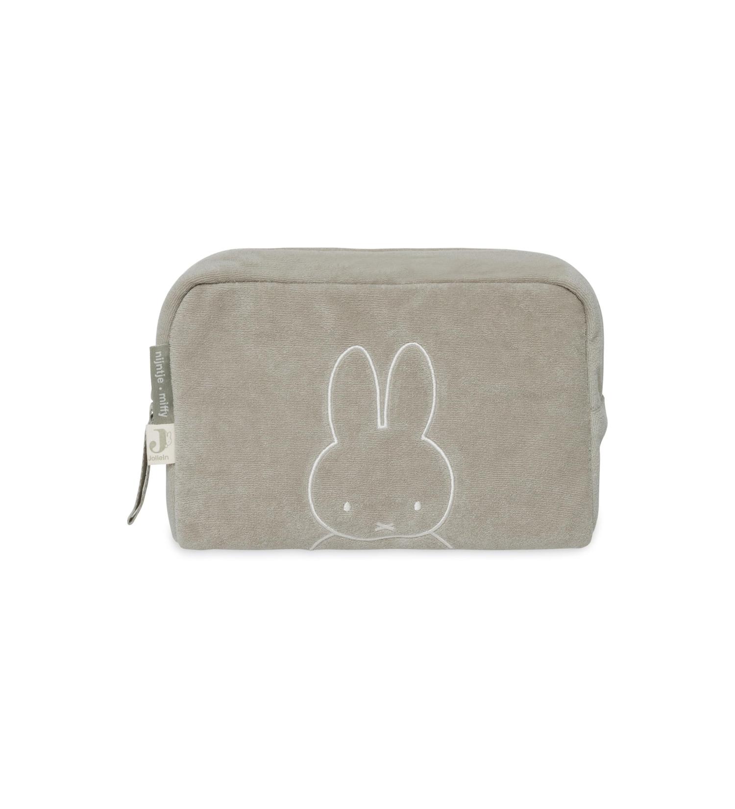 Jollein Miffy Terry Cloth Diaper Bag & Organizer - Olive Green | 23x19x10 cm | Stylish & Versatile Cosmetic Bag for Moms - Buy Online on GoSupps.com