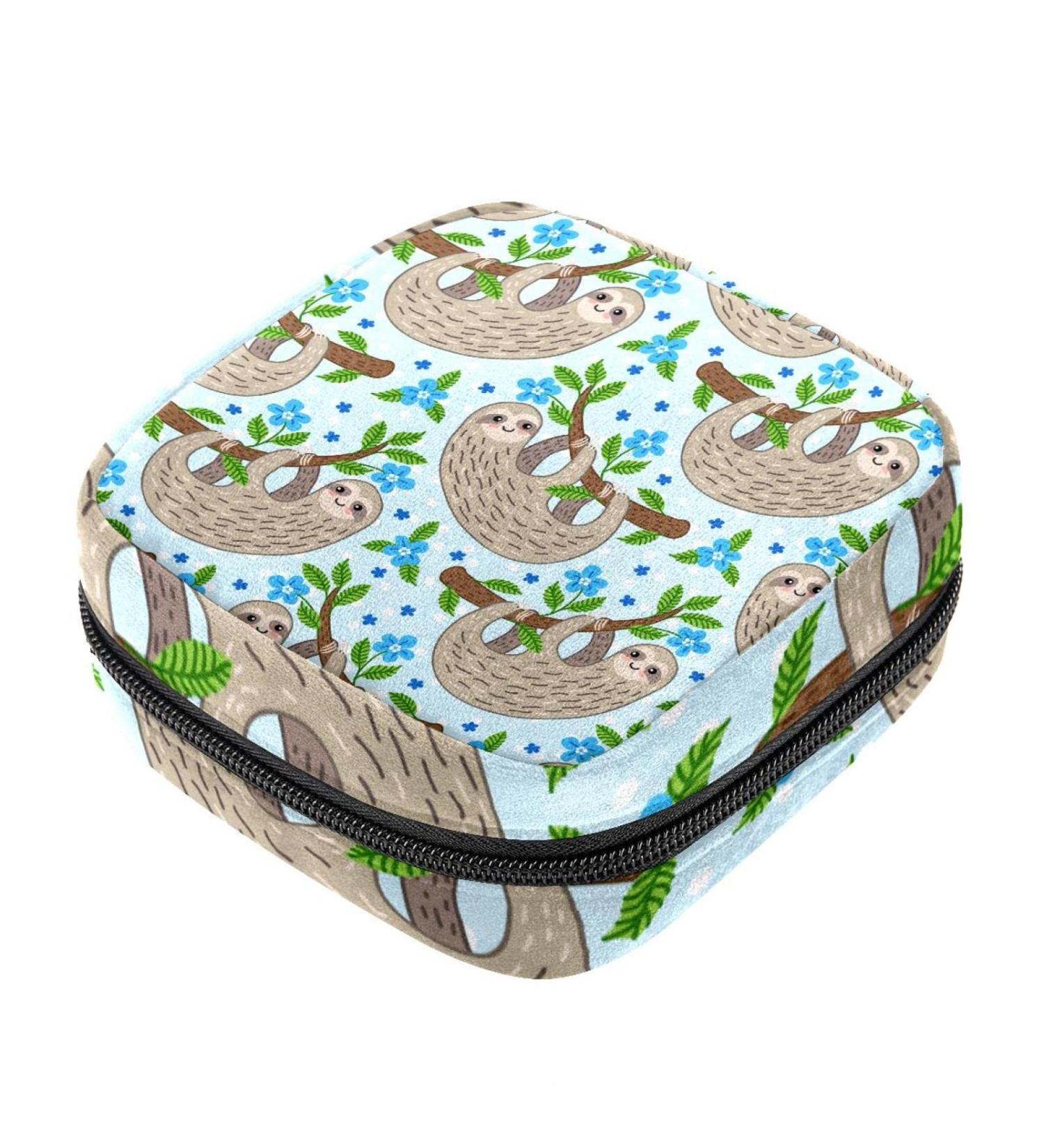 Animal Sloth Period Pouch - Portable Tampon Storage Bag | Feminine Product Organizer & Tampon Holder for Purse | First Period Gifts for Teen Girls - Multicoloured - Buy Online on GoSupps.com