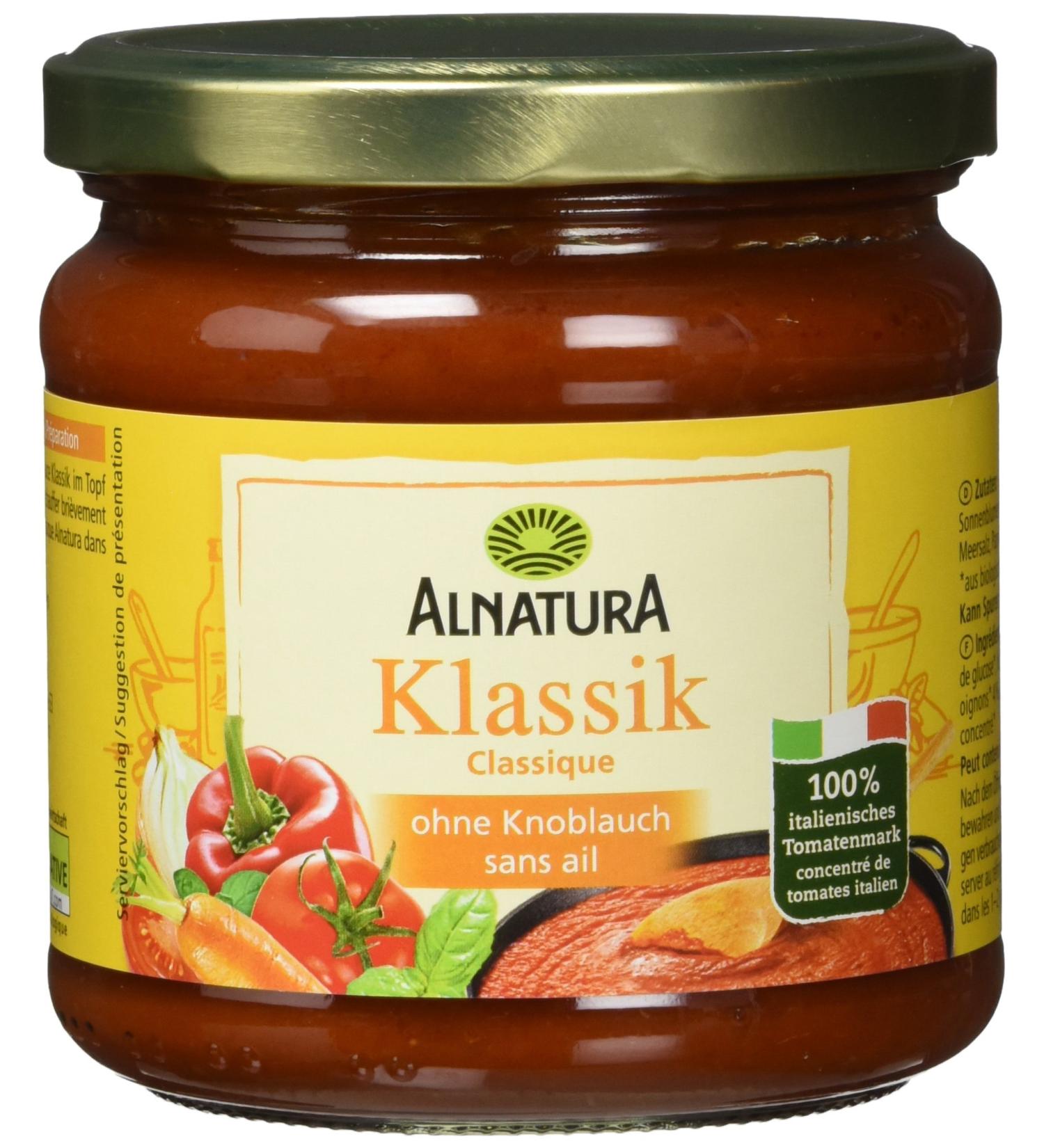 Alnatura Organic Tomato Sauce Classic - Vegan Full-Fruity & Mild | Pack of 6 (6 x 350 ml) - Garlic-Free International Shipping Available - Buy Online on GoSupps.com