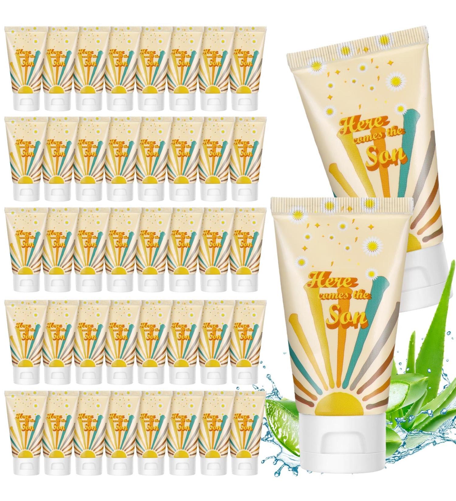 Sacubee 48 Pcs Here Comes the Son Baby Shower Favors Aloe Vera Gel for Guests Travel Size 30ml Moisturizer for Face Body Natural Hydrating Soothing Aloe Vera Bulk Thank You Gift Baby Shower Supplies - Buy Online on GoSupps.com