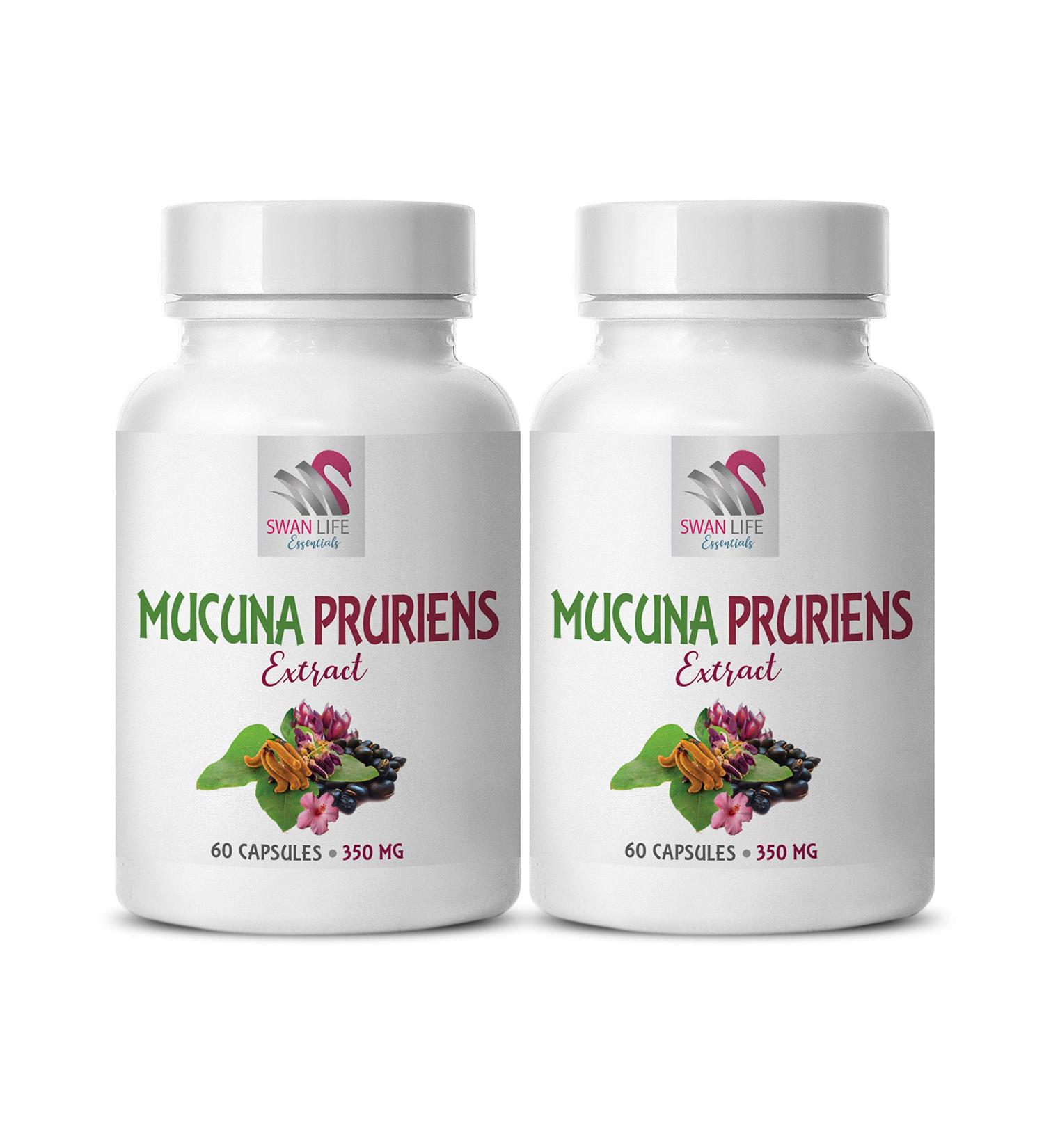 Buy Velvet Beans Dried - Mucuna Pruriens Extract | Organic Energy Supplement - 2 Bottles (120 Caps - Buy Online on GoSupps.com