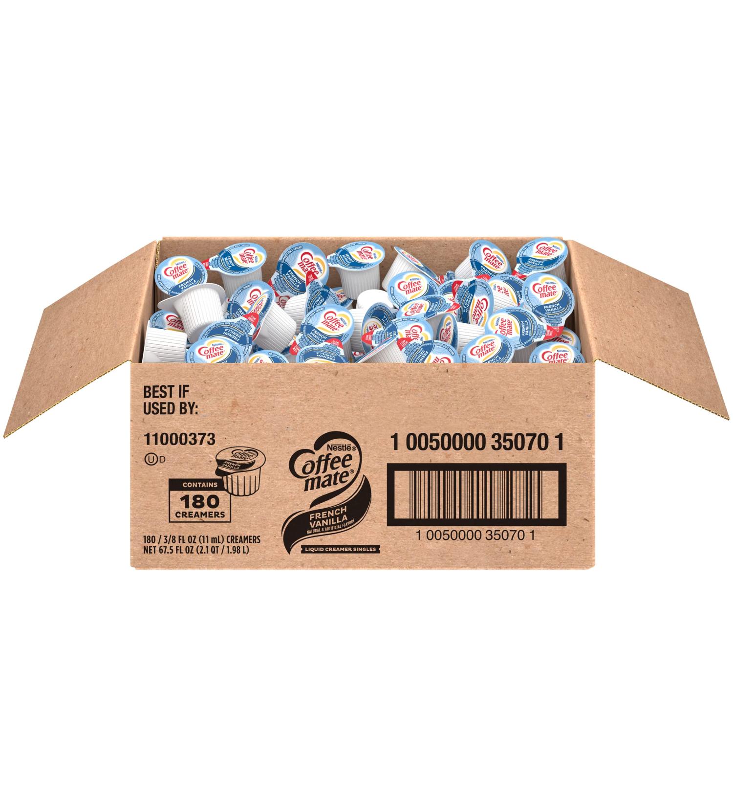 Nestle Coffee mate French Vanilla Liquid Creamer Singles - Box of 180 | Non-Dairy, No Refrigeration Required - Buy Online on GoSupps.com