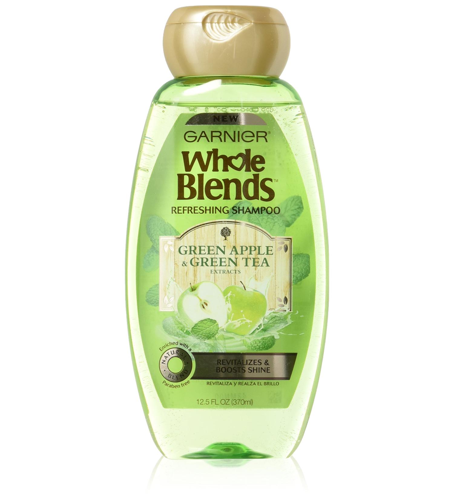 Garnier Whole Blends Green Apple & Green Tea Shampoo 12.5 fl. oz. - For Normal Hair - Buy Online on GoSupps.com
