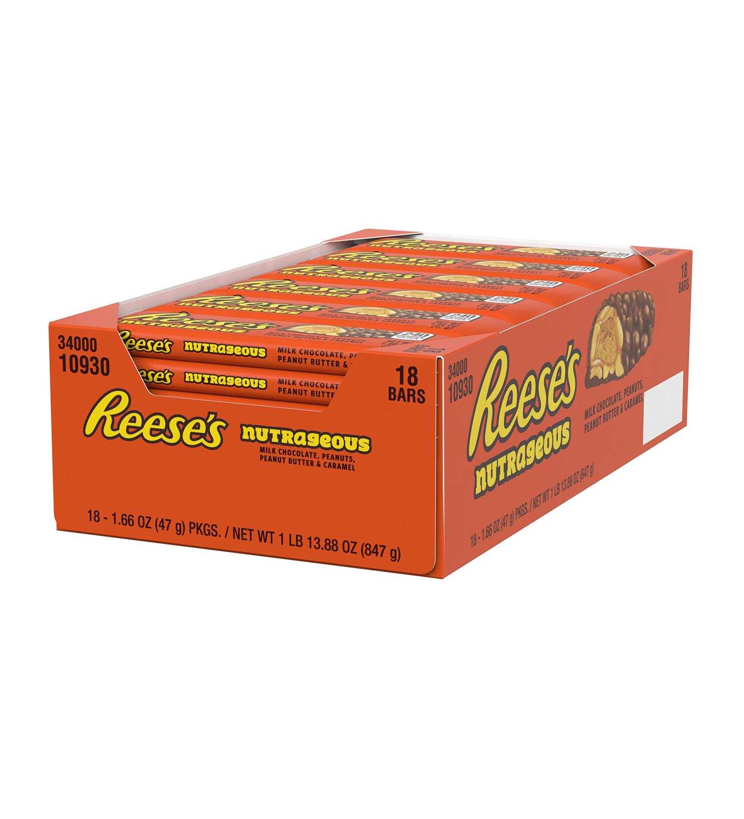 Reese's Nutrageous Bar - Barre Nutrageous 1 Lot de 18 pi ces (18 x 47g) - Buy Online on GoSupps.com