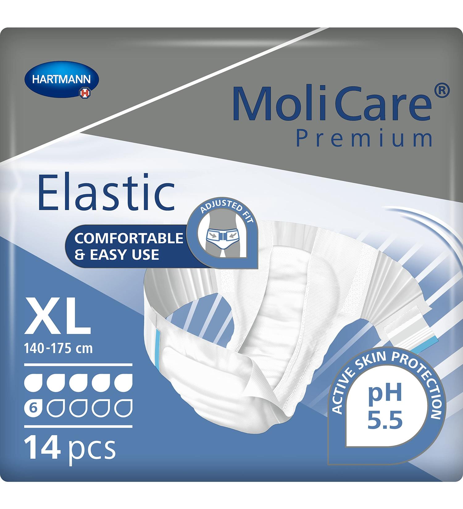 Molicare Premium Elastic Unisex Disposable Slip | 6 Drops XL - Incontinence Protection for Men & Women | 14 Pieces - Buy Online on GoSupps.com