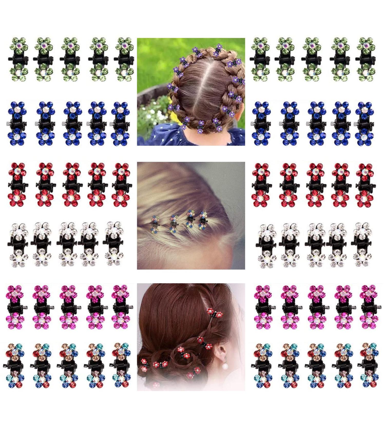 60pcs Mini Rhinestone Hair Claw Clips for Women and Girls - Multicolor Glitter Teeth Metal Clamps by BetterJonny - Buy Online on GoSupps.com