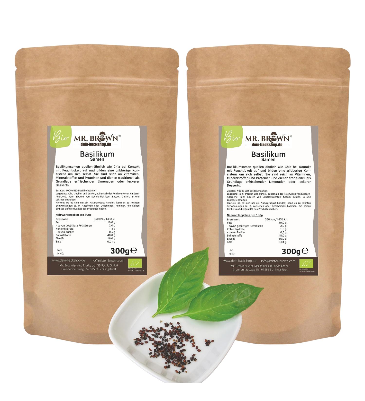 Buy 2x300g Organic Basil Seeds - Versatile Superfood for Your Health - 600g Chia Seed Alternative - Buy Online on GoSupps.com
