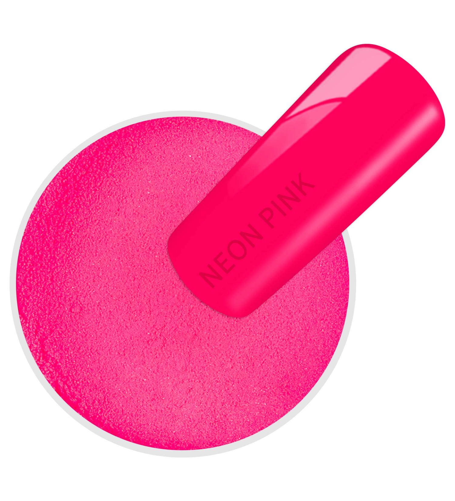 ND24 NailDesign Dipping Powder Nails Neon Color Powder Pink - 10g 10 g (1 pack) pink