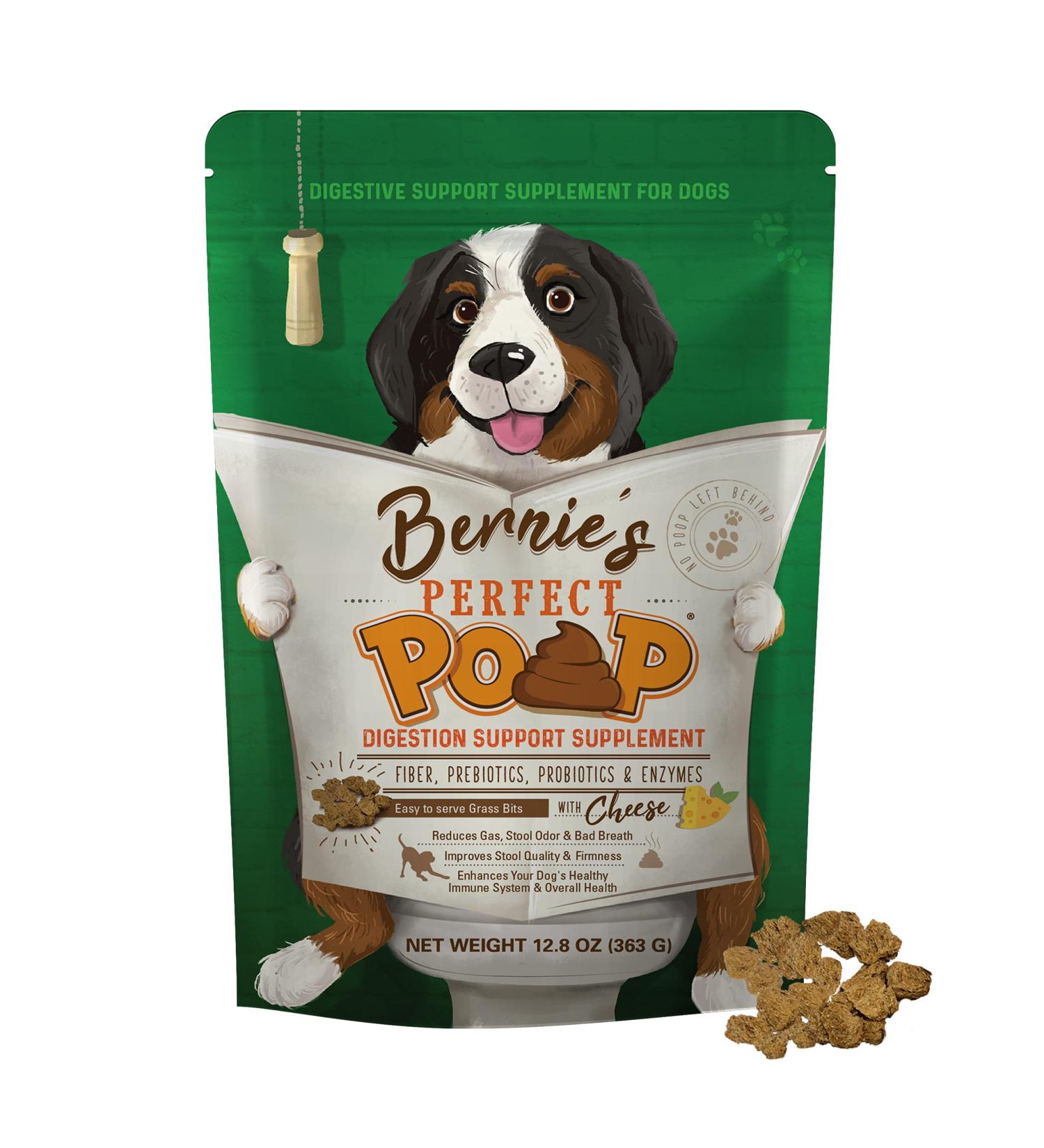 Perfect Poop Digestion Supplement for Dogs - Fiber, Prebiotics, Probiotics, Enzymes - Improve Digestive Health & Stool Quality - Cheddar Cheese Flavored - 12.8 oz - Buy Online on GoSupps.com
