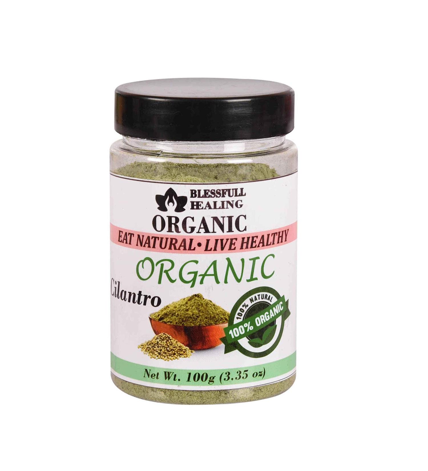 Blessfull Healing Organic Cilantro 100 Gram Airtight Container (Packing May Vary) 100 Gram 3.35 oz - Buy Online on GoSupps.com