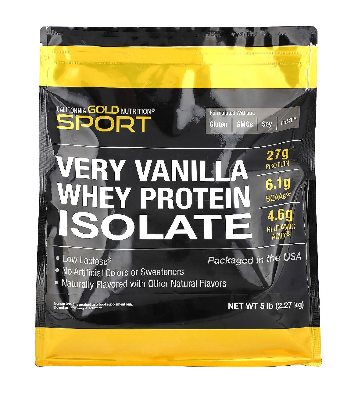 Buy California Gold Nutrition Very Vanilla Whey Protein Isolate - 5 lb (2.27 kg) | Best Quality International Shipping - Buy Online on GoSupps.com