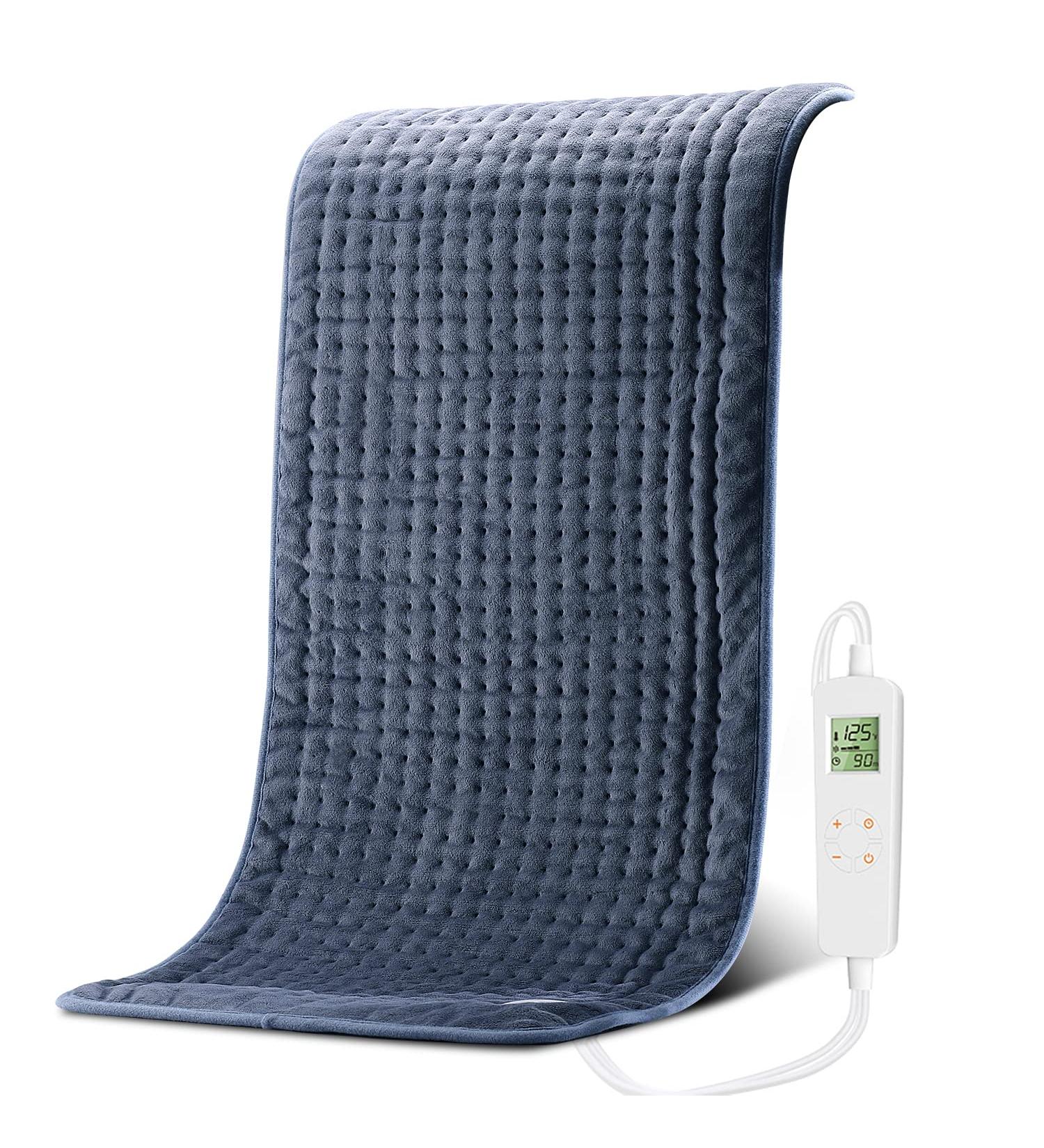 Extra Large Electric Heating Pad for Back Pain Relief - 17 x 33 Size with 6 Temp Levels and Timer Settings - Buy Online on GoSupps.com
