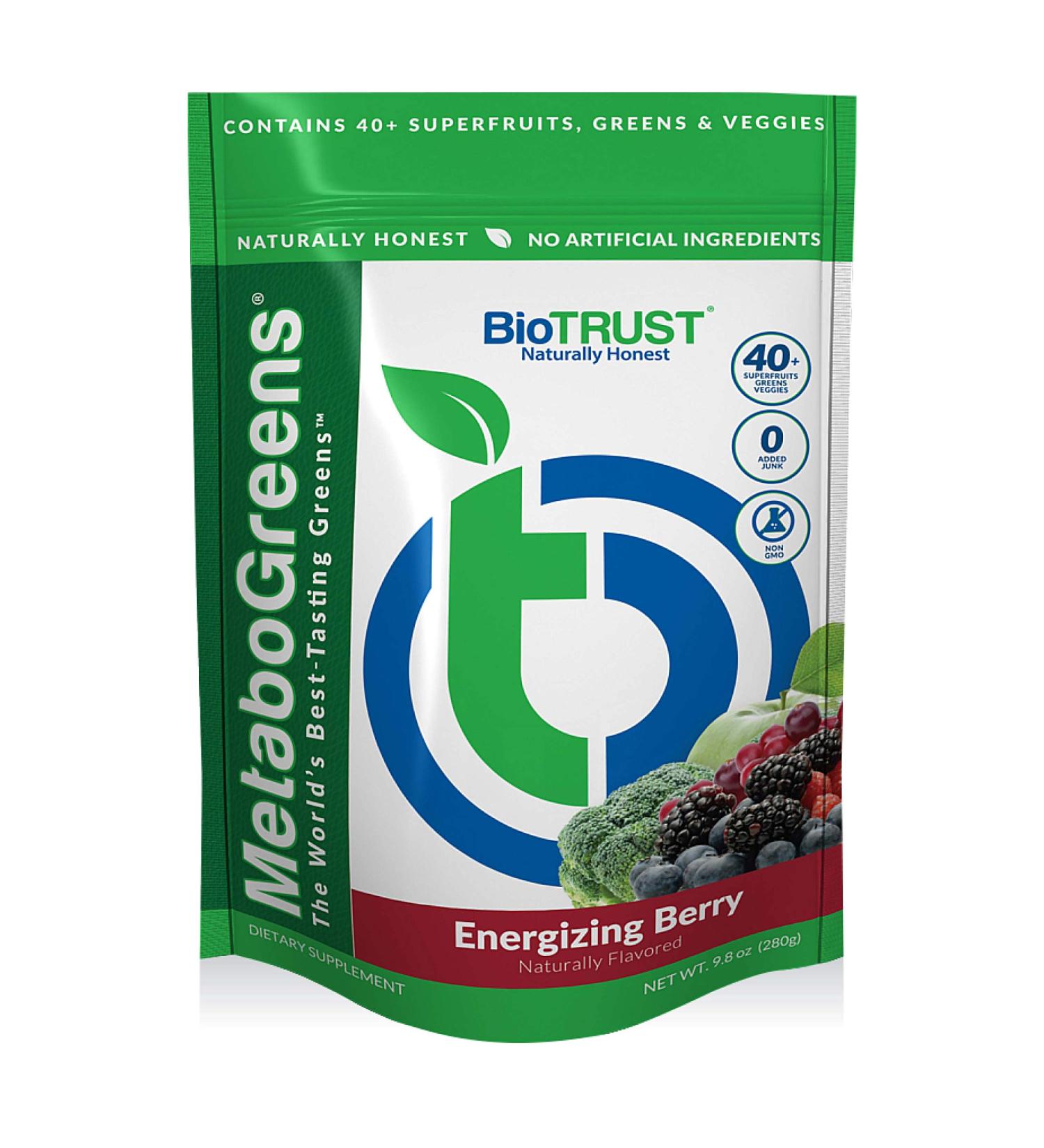 BioTrust MetaboGreens Superfood Powder - Spectra Clinically-Researched Super Greens Mix | Non-GMO, Soy-Free, Gluten-Free, Dairy-Free | Energizing Berry Flavor - 30 Servings - Buy Online on GoSupps.com