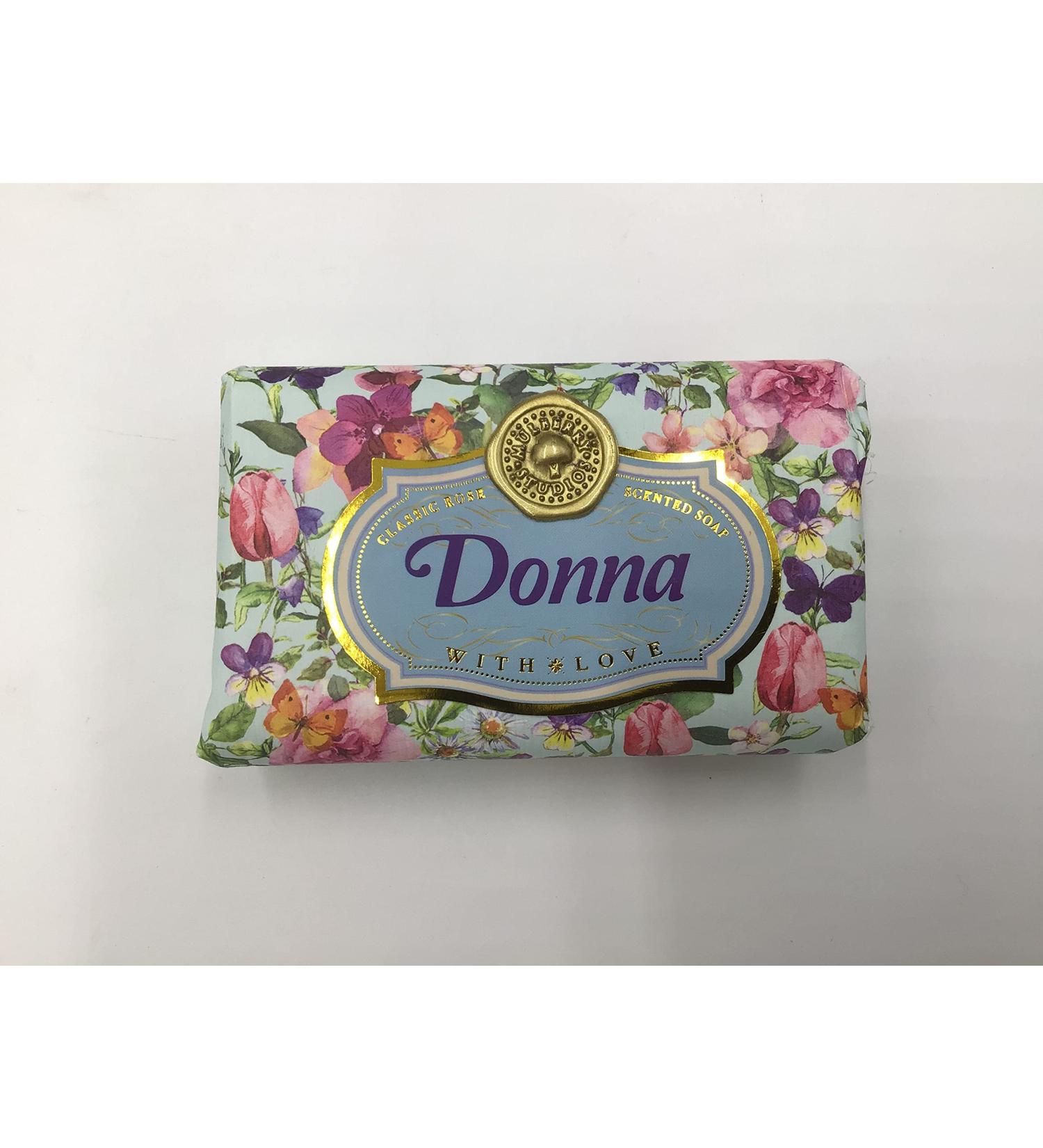 Donna - Gift Soap Bar For Her Birthday Rose Scent Mum Grandmother Cleanser Lather Present Girl